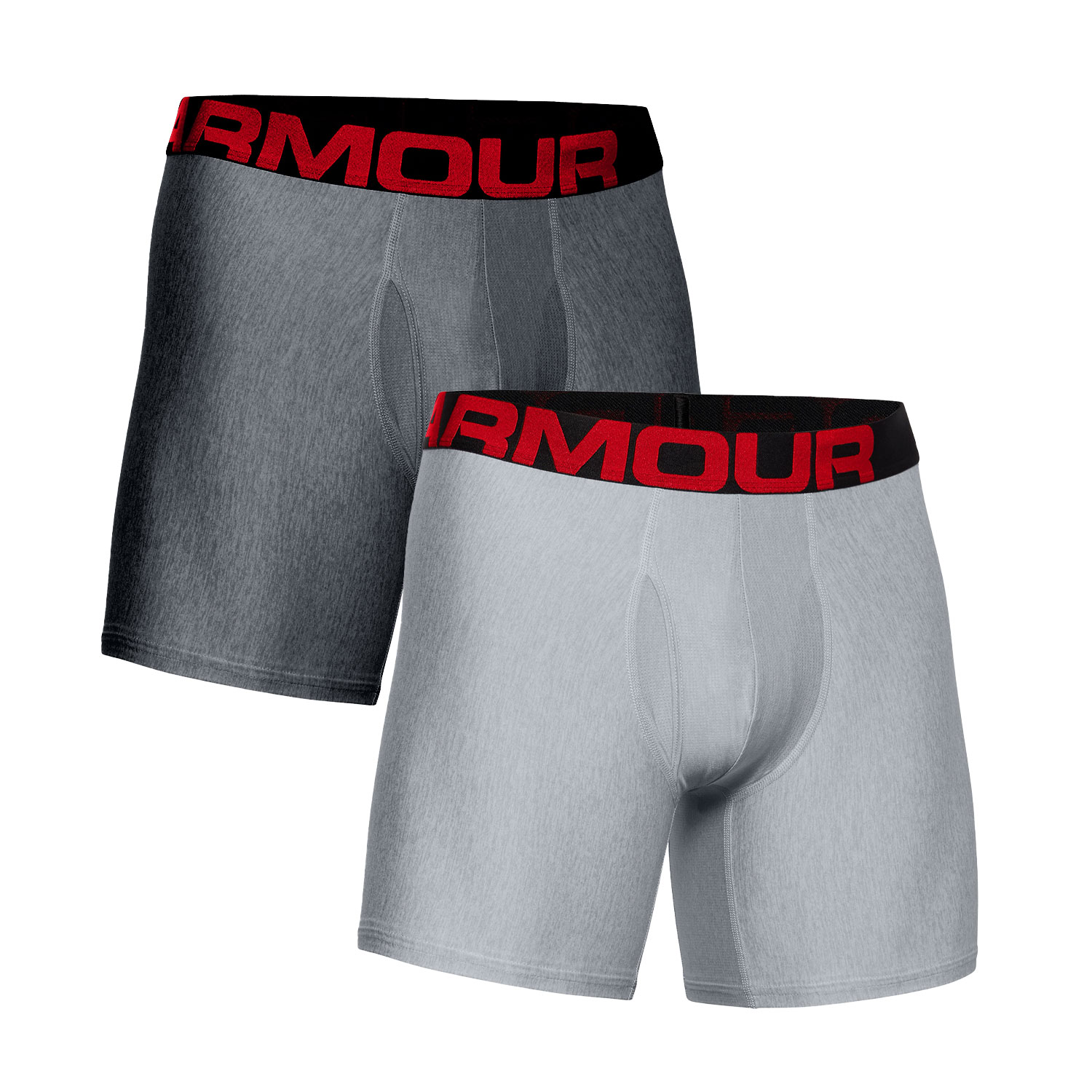 Under Armour Tech 6in x 2 Boxer Mod Gray Light Heather/Jet Gray Light Heather