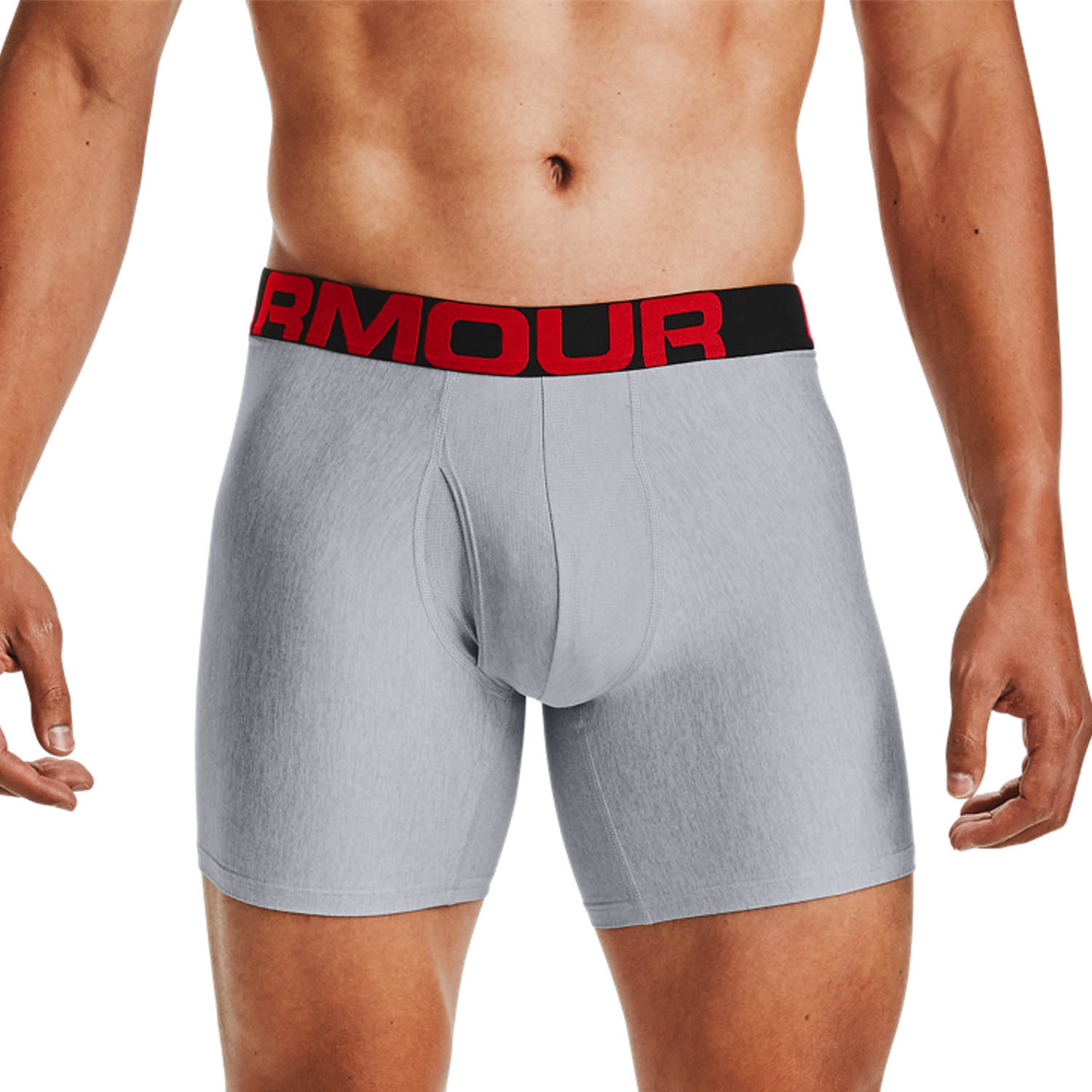 Under Armour Tech 6in x 2 Boxer Mod Gray Light Heather/Jet Gray Light Heather