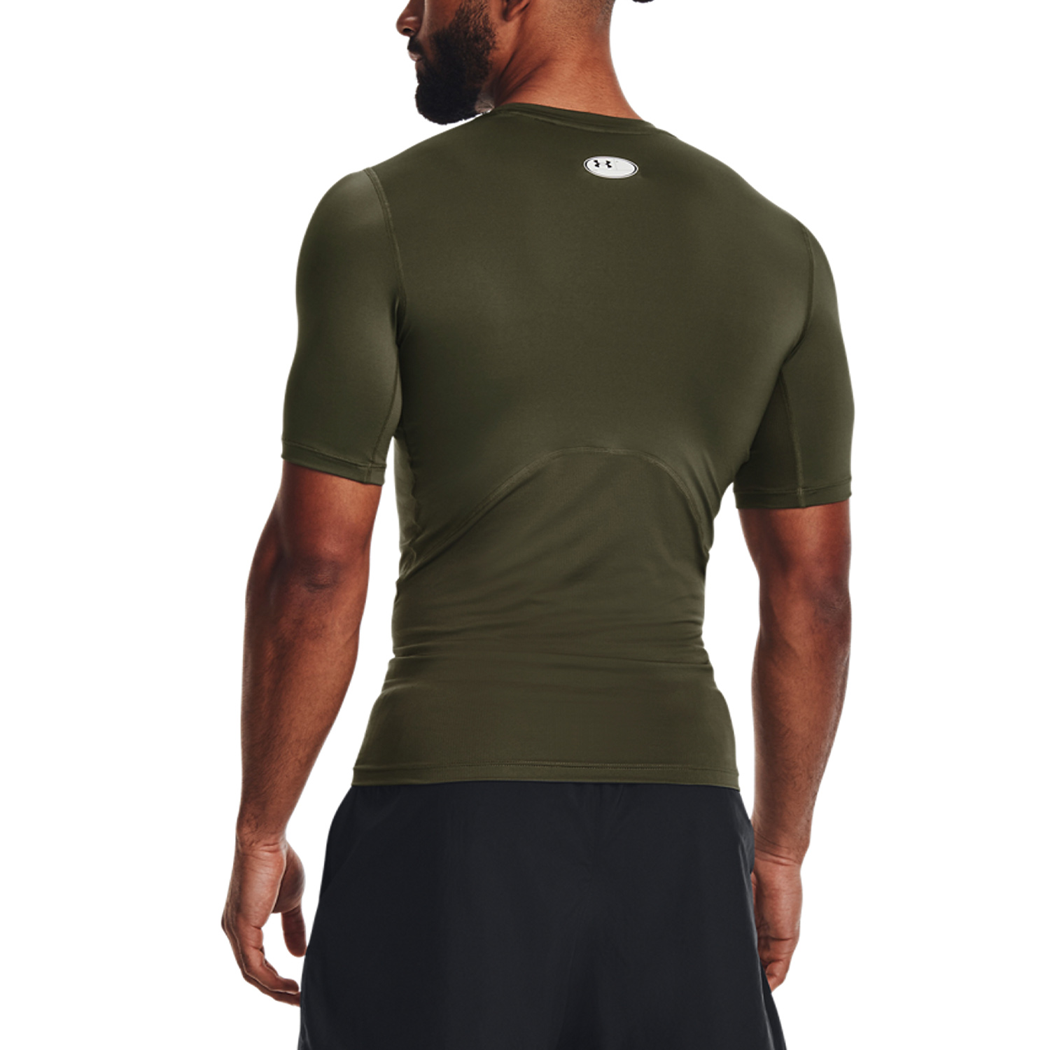 Under Armour HeatGear Compression Logo Maglietta Marine Od Green/Black