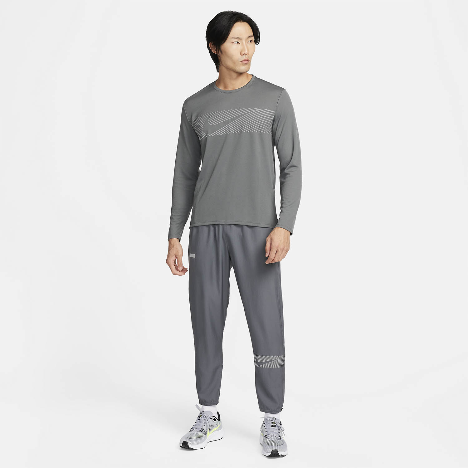 Nike Miler Flash Maglia Iron Grey/Reflective Silver