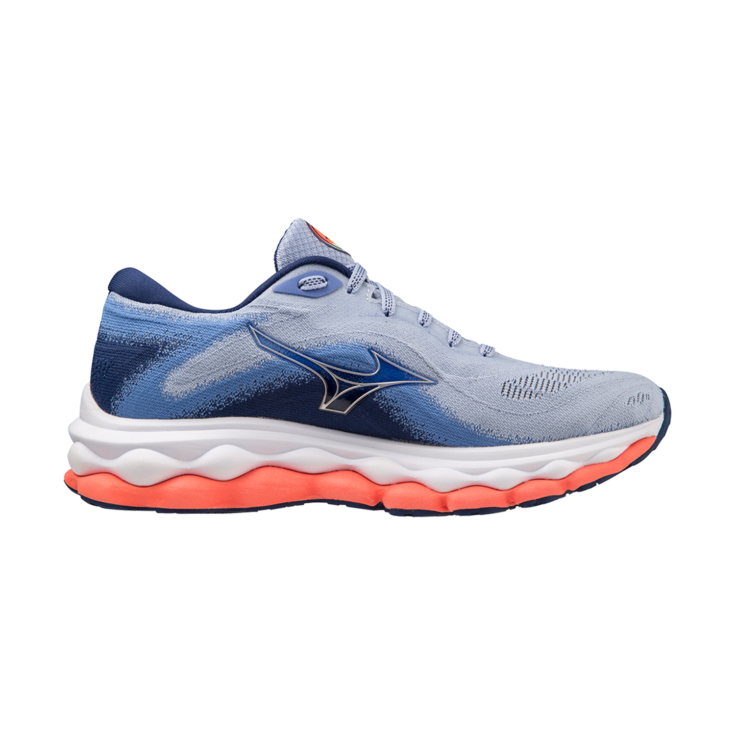 Mizuno Wave Sky 7 Blue Henon/Silver/Neon Flame