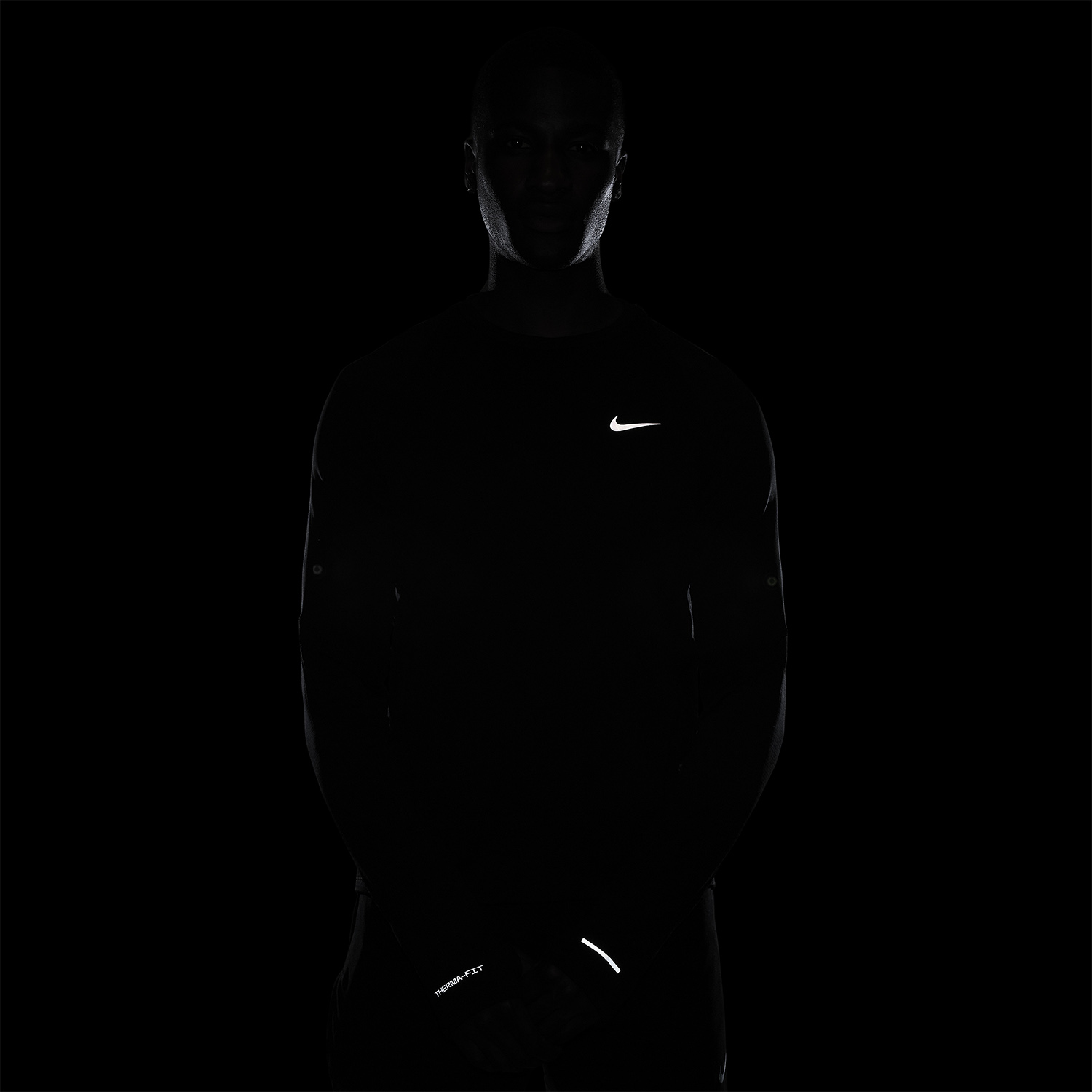Nike Therma-FIT Crew Maglia Black/Reflective Silver
