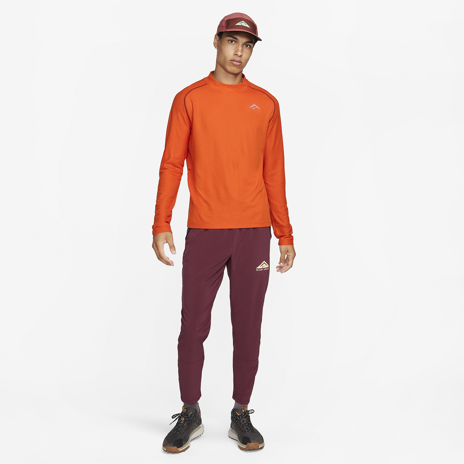 Nike Trail Dri-FIT Swoosh Maglia Campfire Orange/Night Maroon