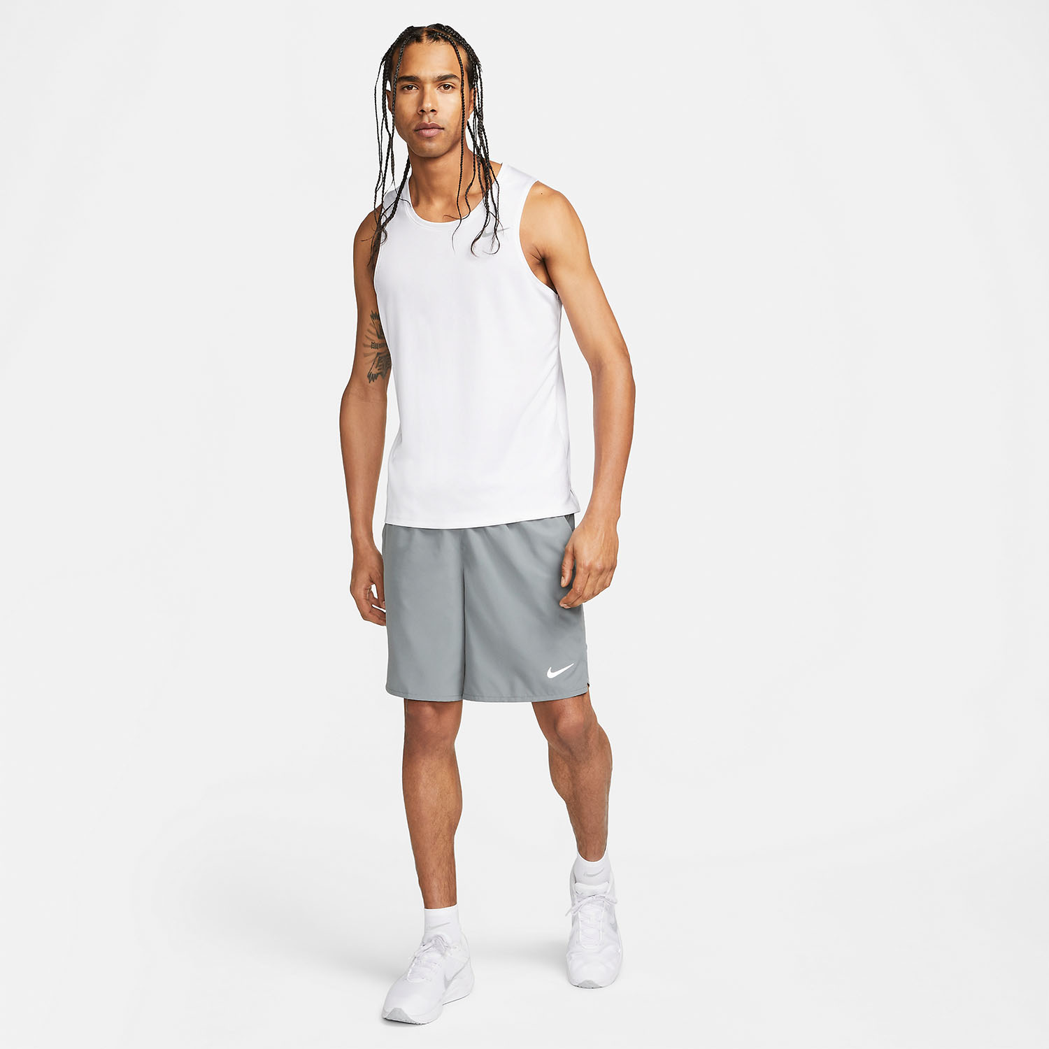 Nike Dri-FIT Miler Run Canotta White/Reflective Silver