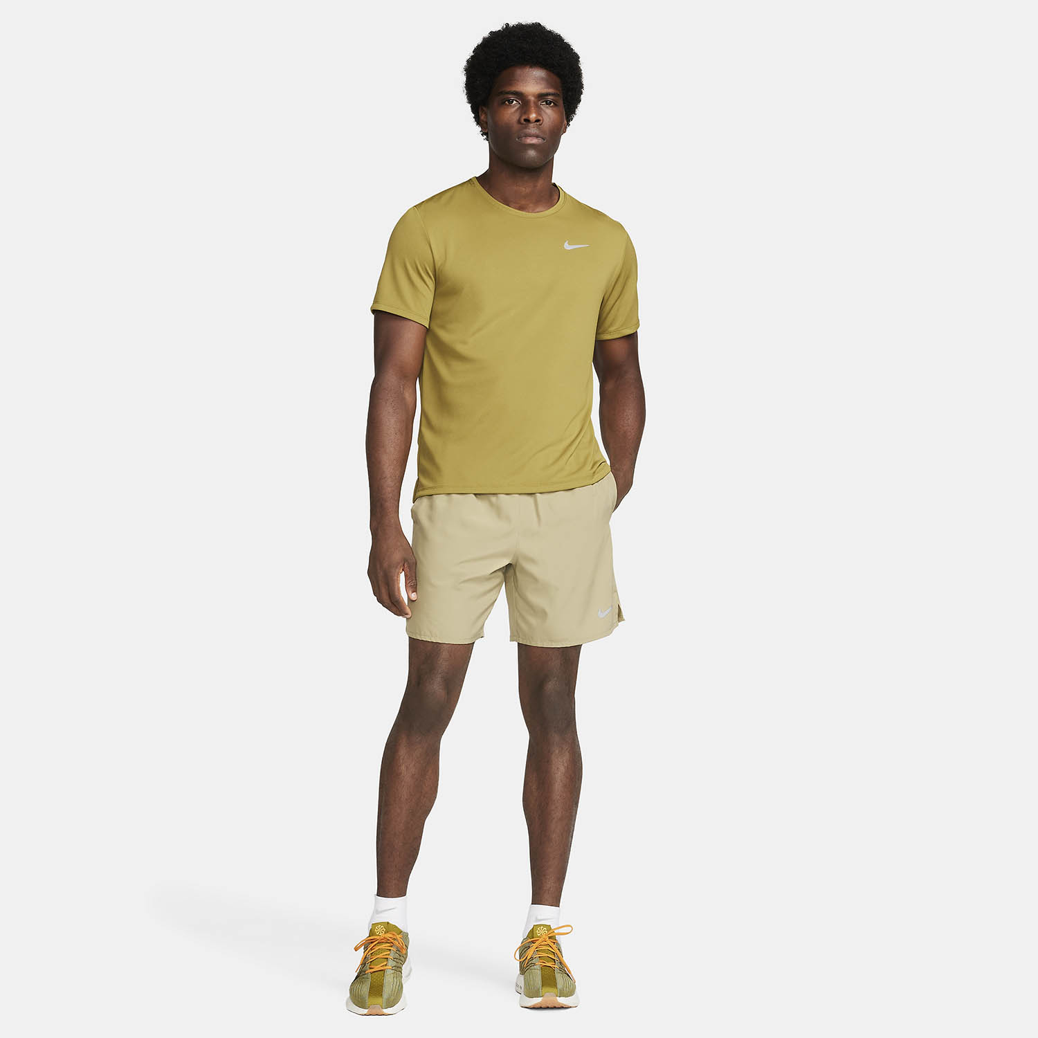 Nike Dri-FIT UV Run Division Miler Maglietta Pacific Moss/Reflective Silver