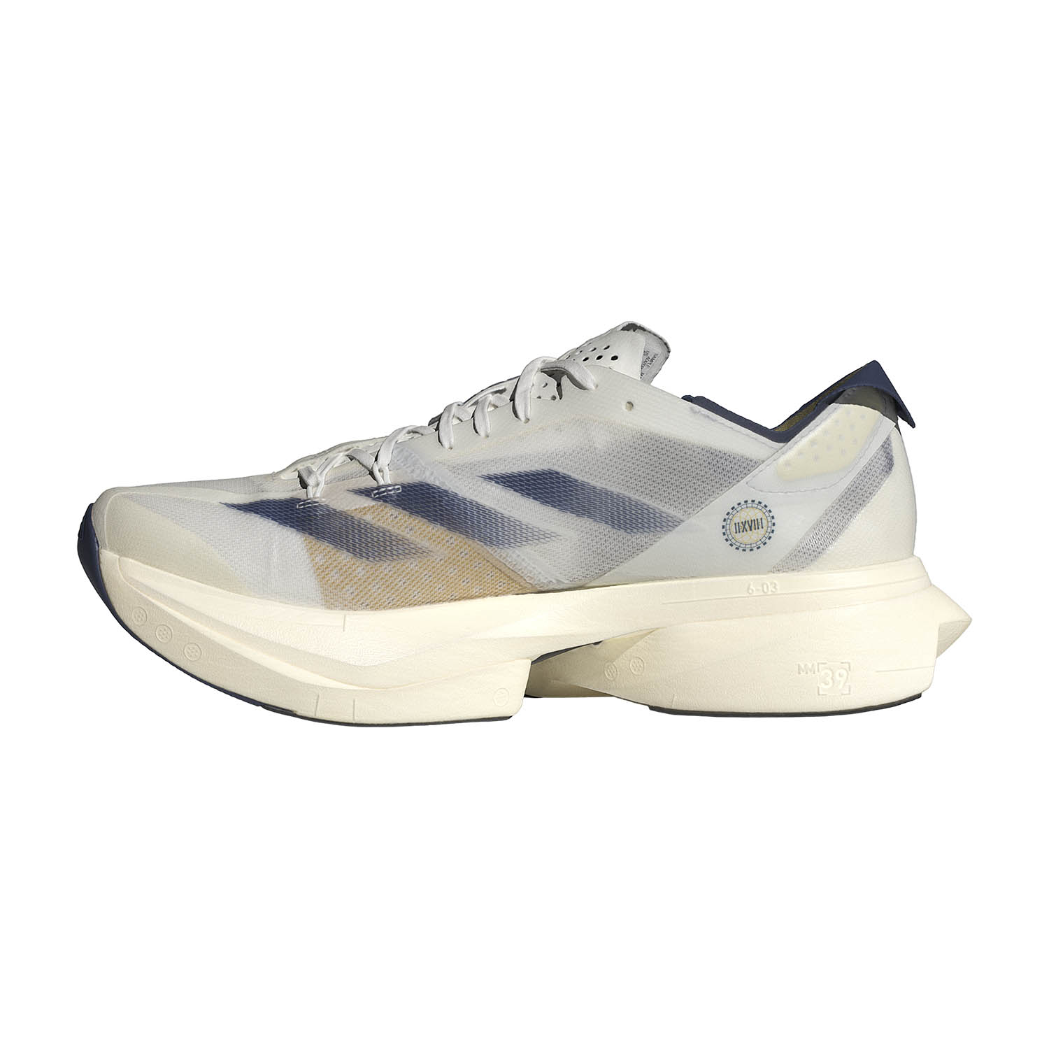 adidas adizero Adios Pro 3 Cloud White/Dark Blue/Gold Metallic