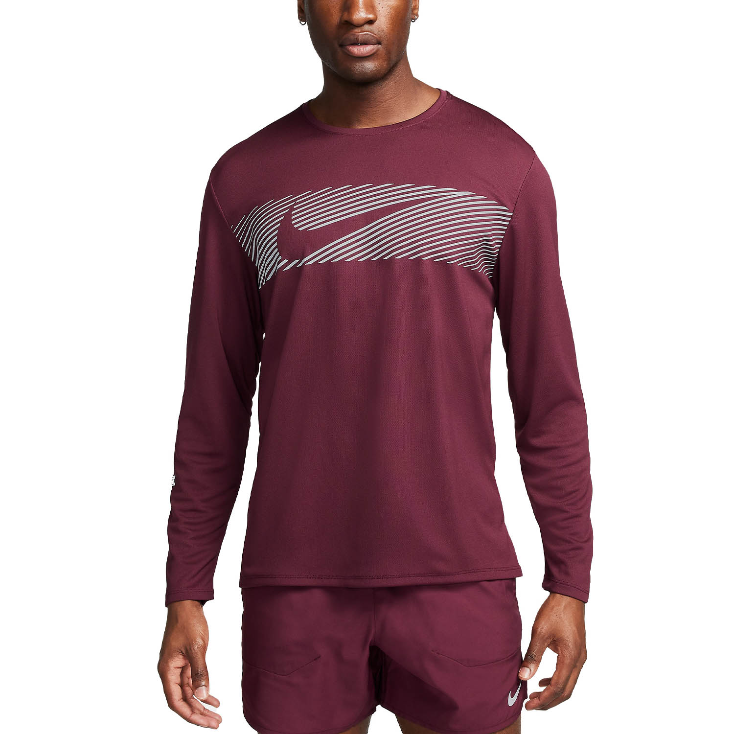 Nike Miler Flash Maglia Night Maroon/Reflective Silver