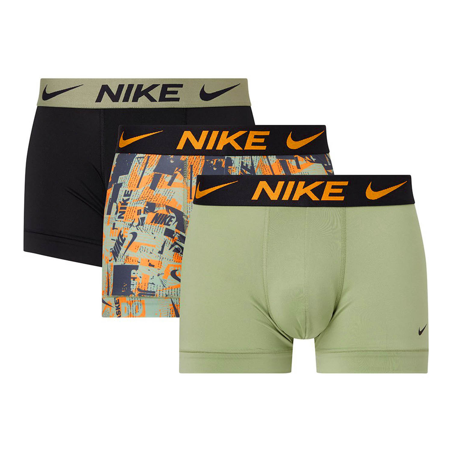 Nike Dri-FIT Essential Micro x 3 Boxer Graffiti Print/Black/Oil Green