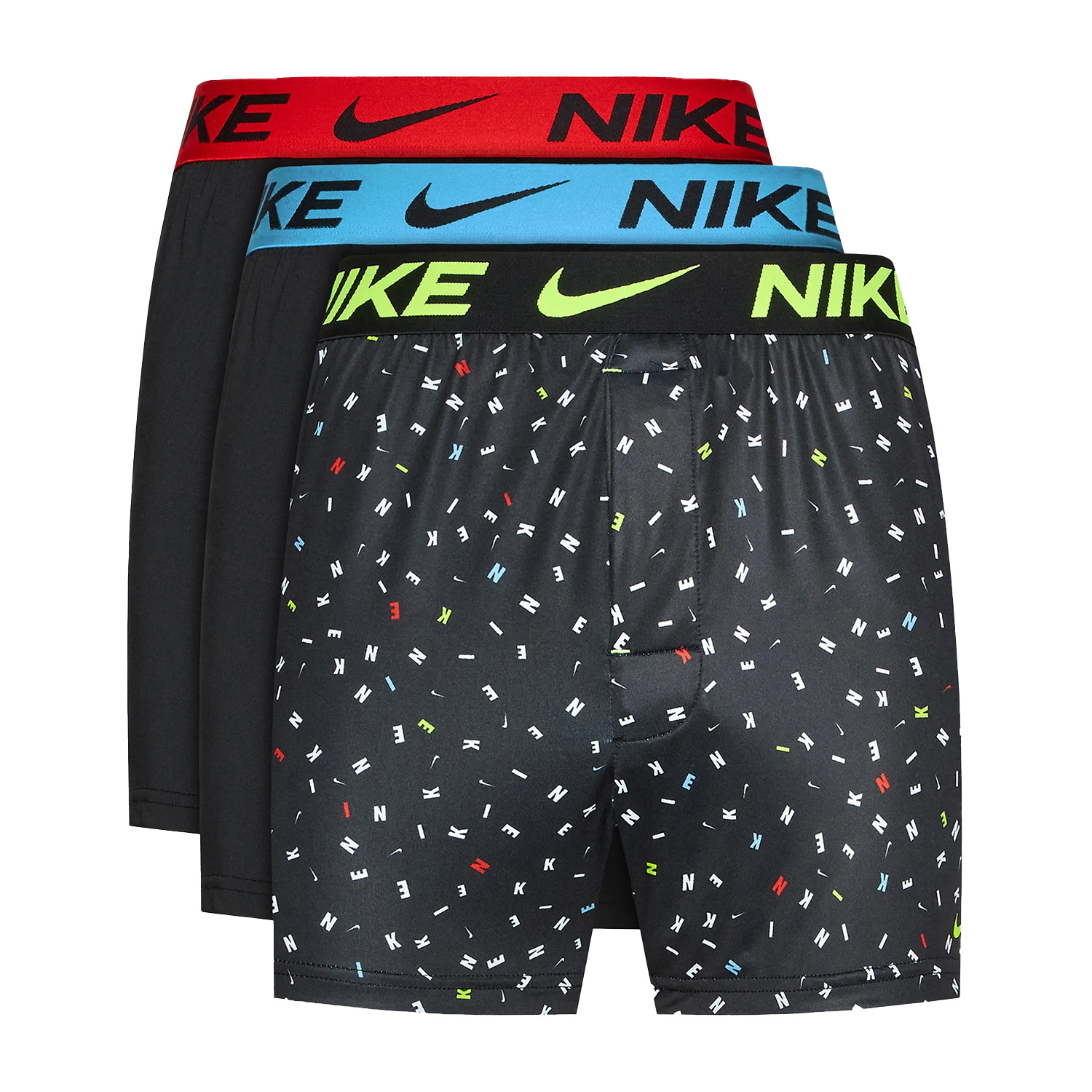 Nike Essential Micro Boxer x 3 Print/Black W/Uni Red Wb