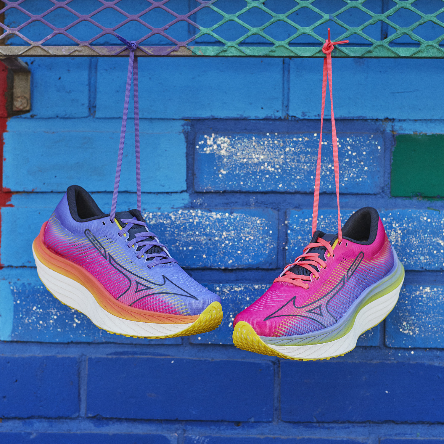 Mizuno Wave Rebellion Pro High Vis Pink/Ombre Blue/Purple Punch