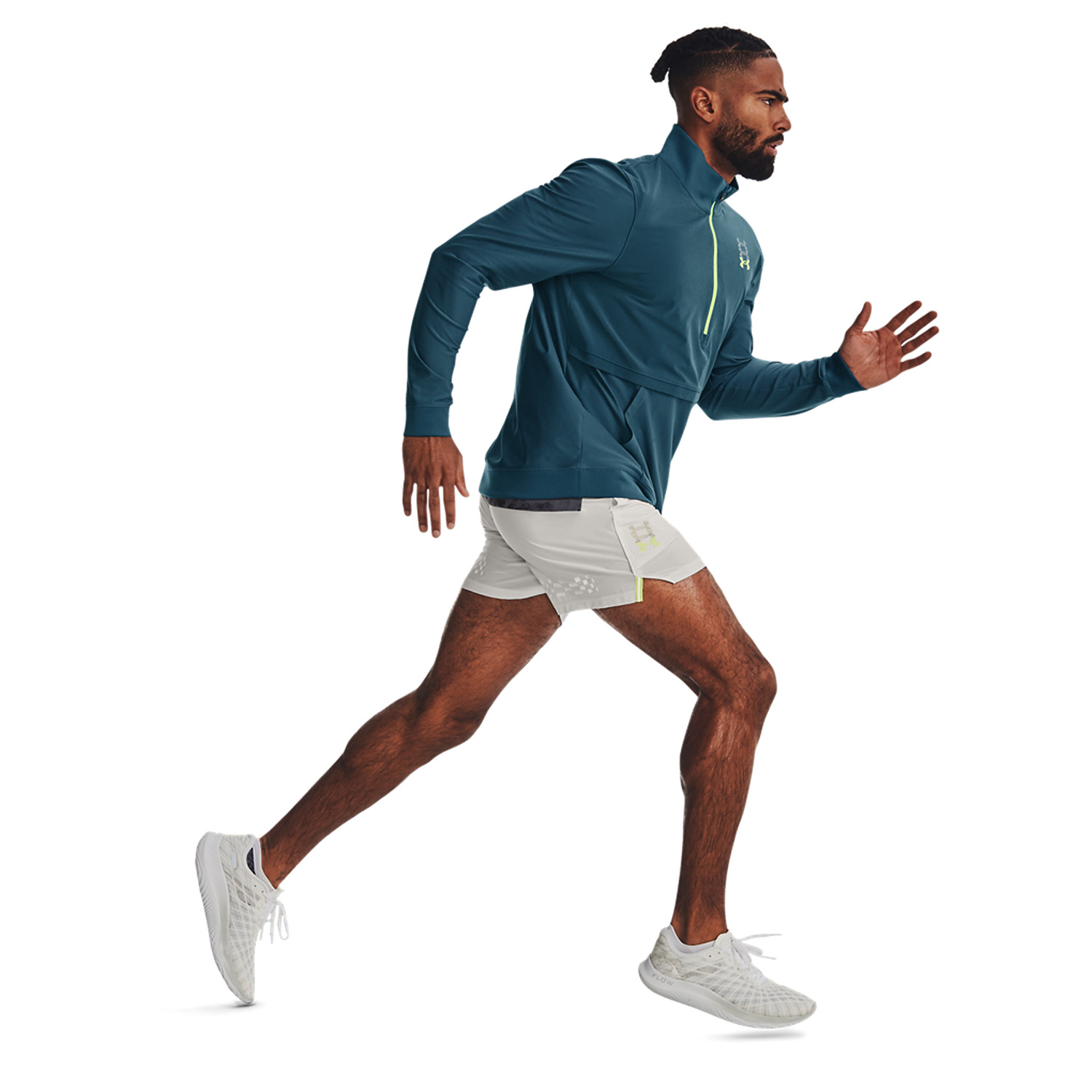 Under Armour Anywhere 5in Pantaloncini Gray Mist/Lime Surge