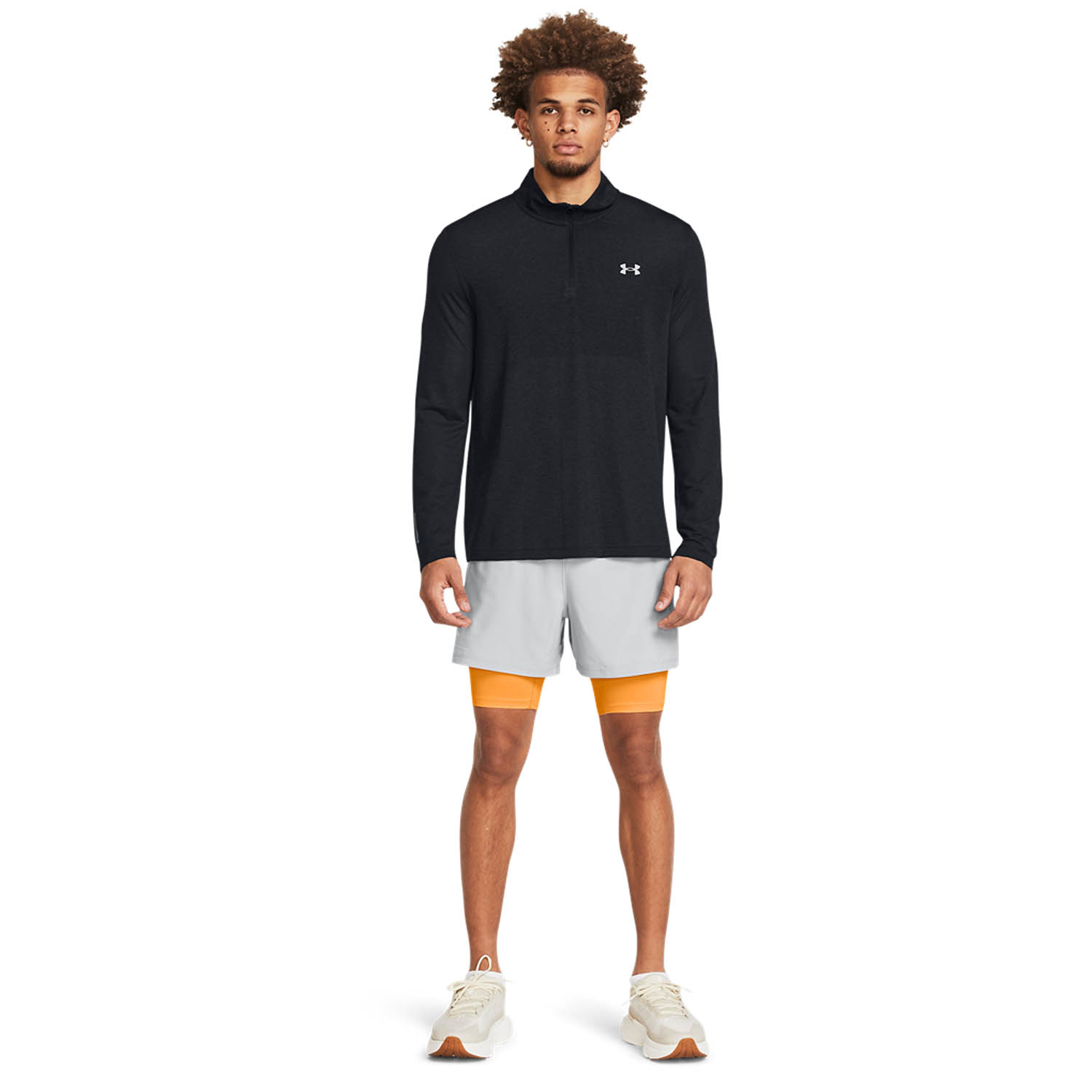 Under Armour Launch 5in 2 in 1 Pantaloncini Mod Gray/Nova Orange/Reflective