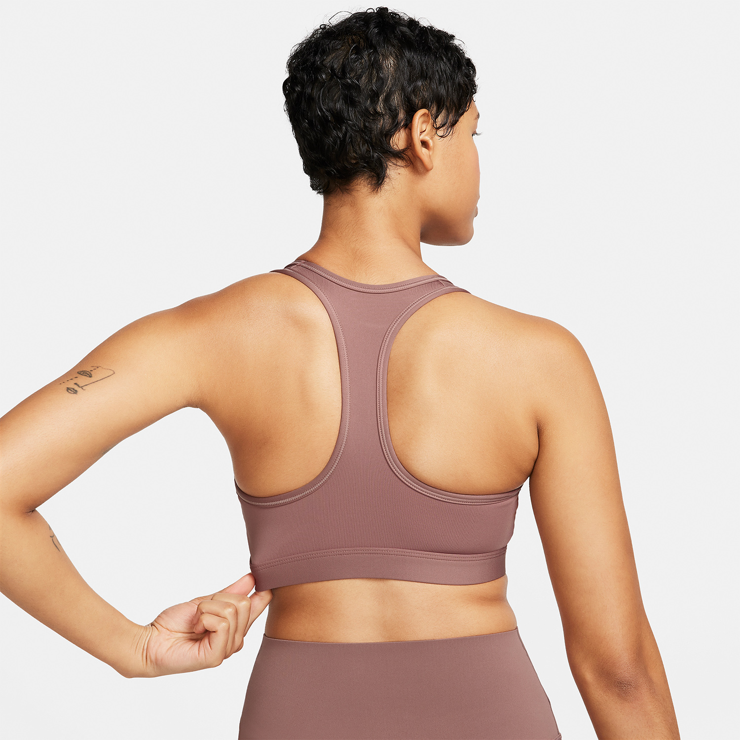 Nike Swoosh Dri-FIT Reggiseno Sportivo Smokey Mauve/White