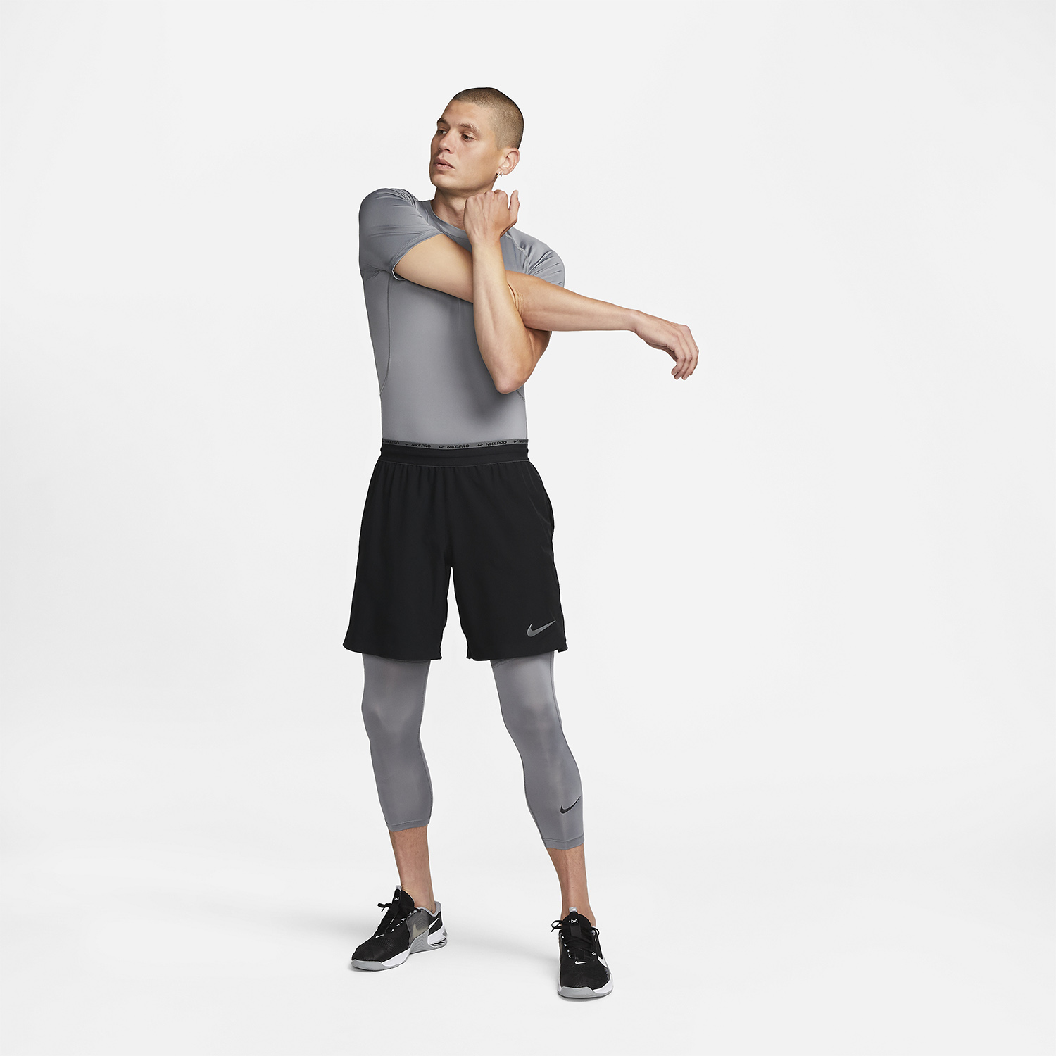 Nike Dri-FIT Logo Maglietta Smoke Grey/Black