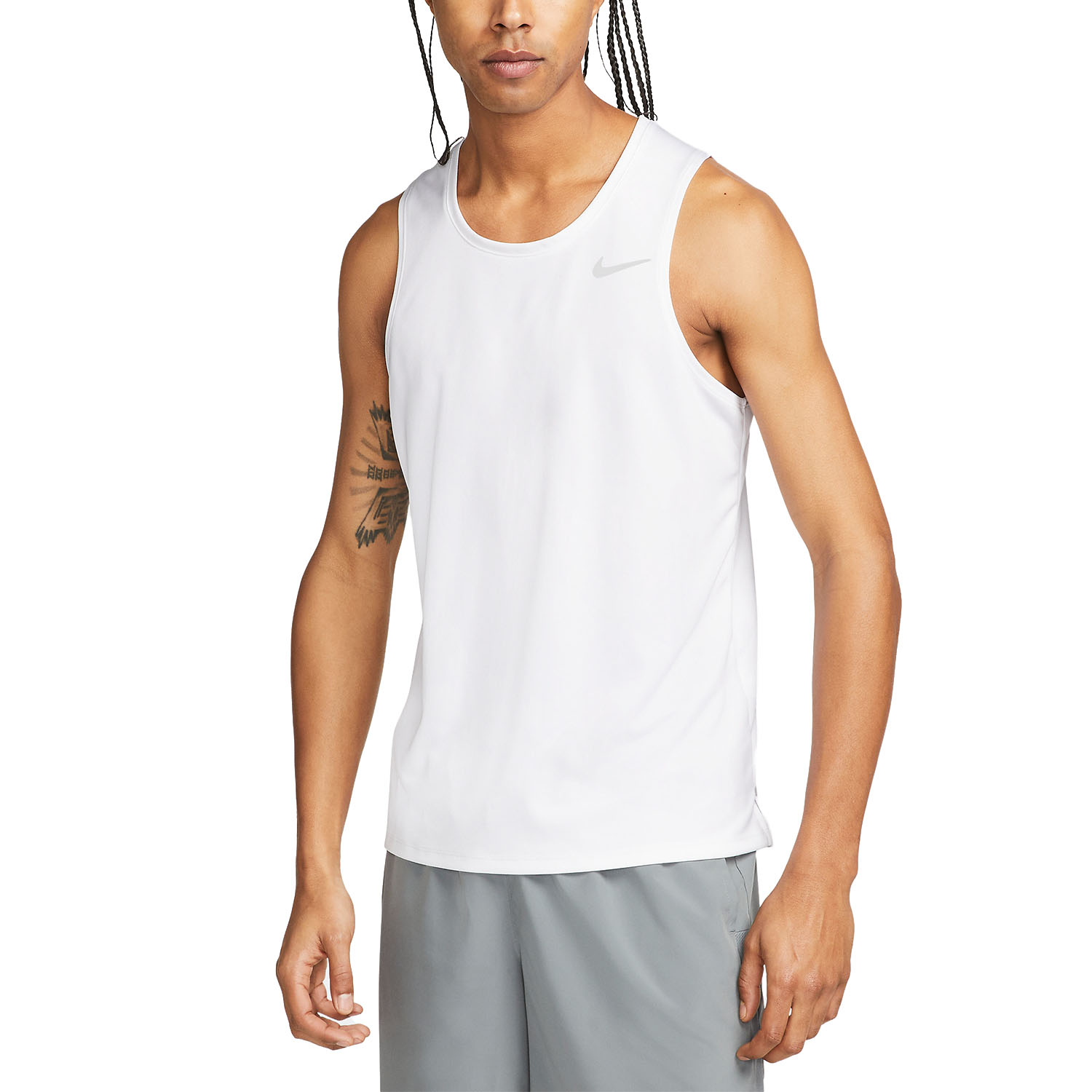 Nike Dri-FIT Miler Run Canotta White/Reflective Silver