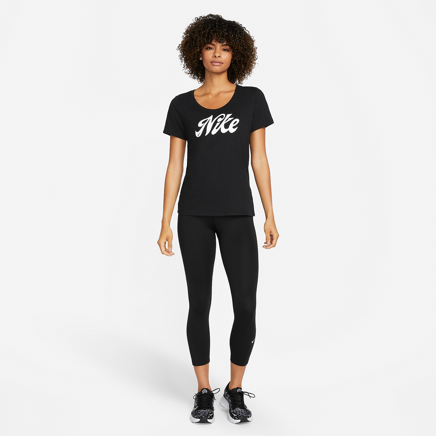 Nike Dri-FIT Script Maglietta Black/White
