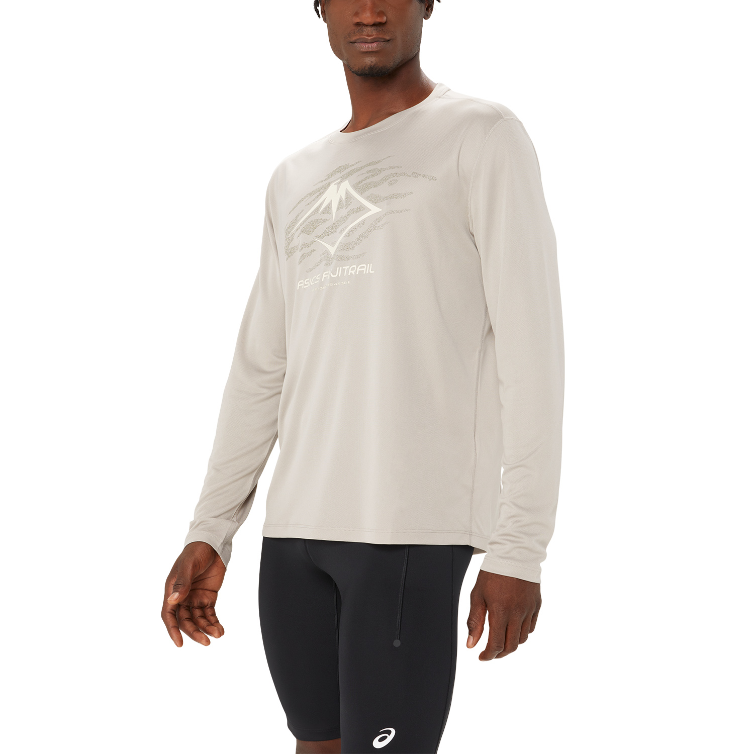 Asics Fujitrail Logo Maglia Moonrock/Mantle Green/Oatmeal