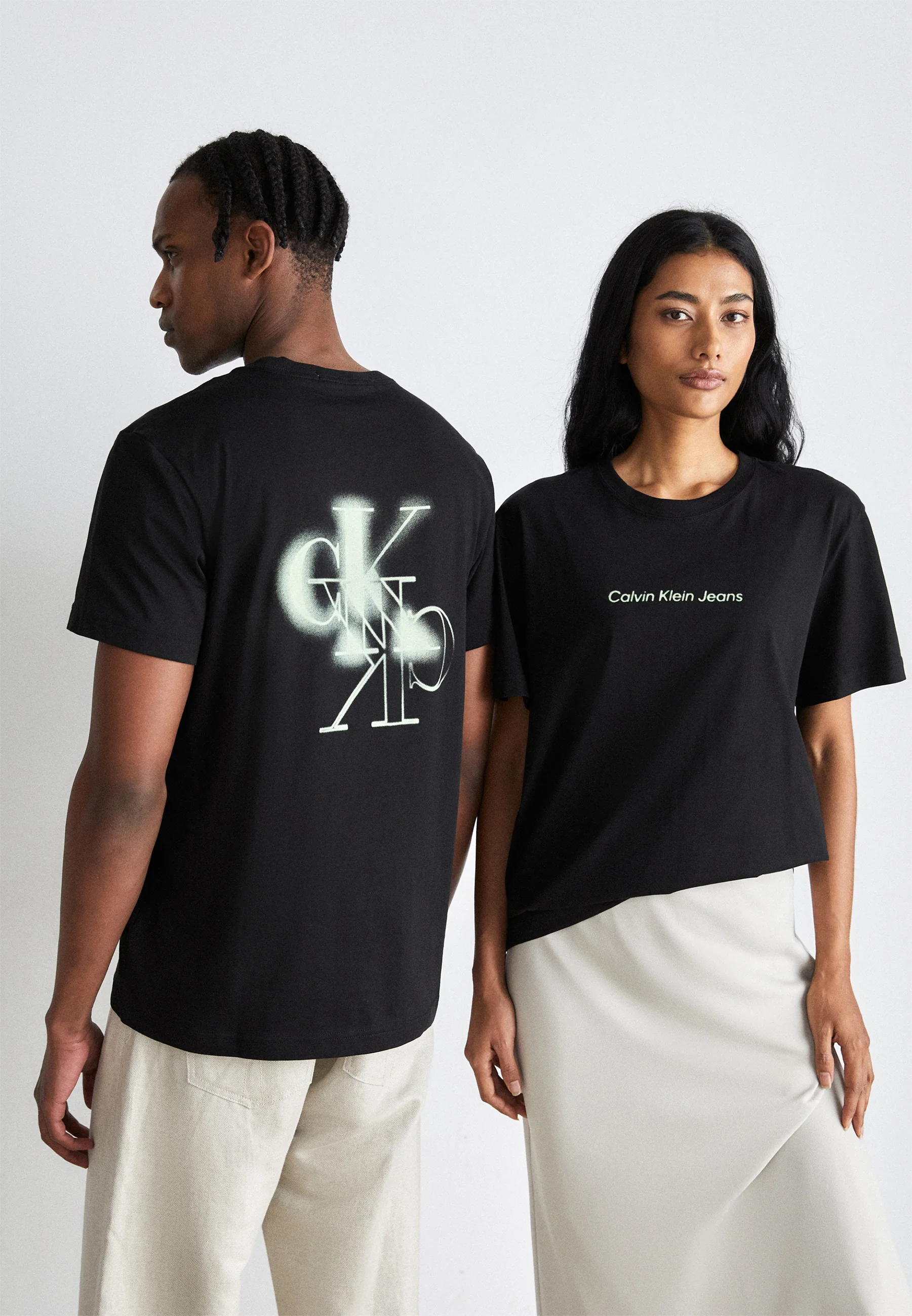 Calvin Klein Jeans MIRRORED LOGO TEE UNISEX - T-shirt con stampa