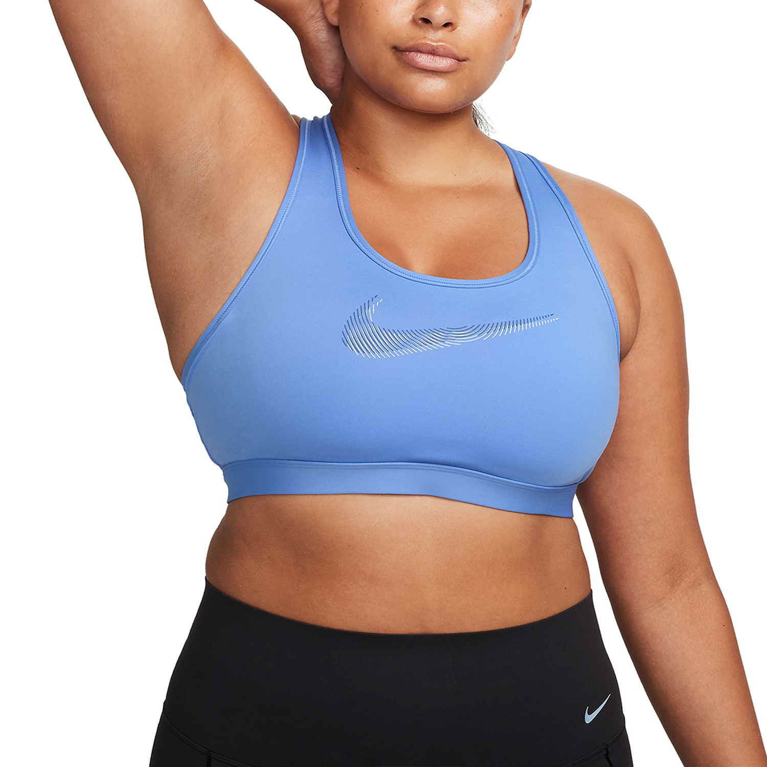 Nike Dri-FIT Swoosh Reggiseno Sportivo Polar/Melon Tint/Diffused Blue