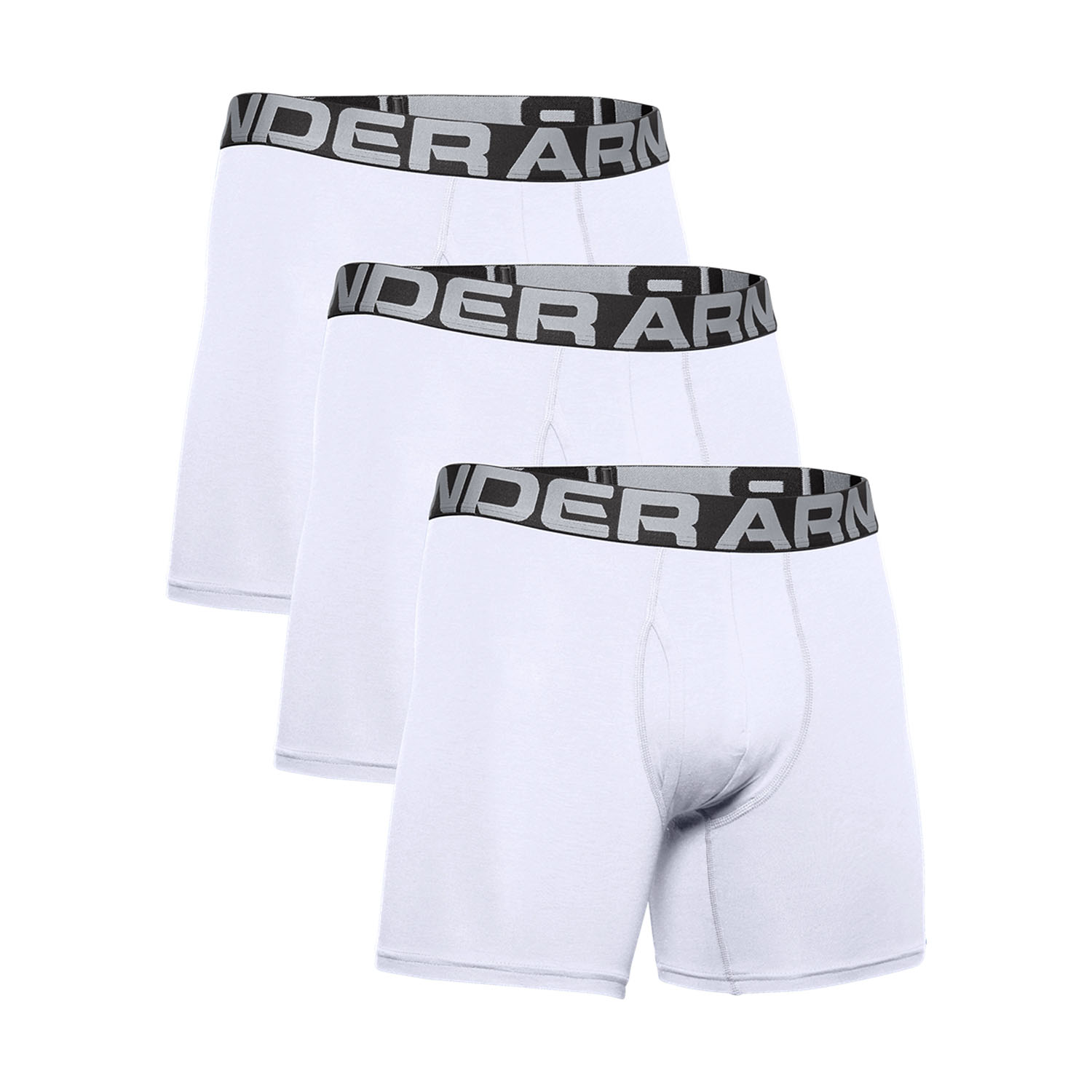 Under Armour Charged Cotton 6in x 3 Boxer White