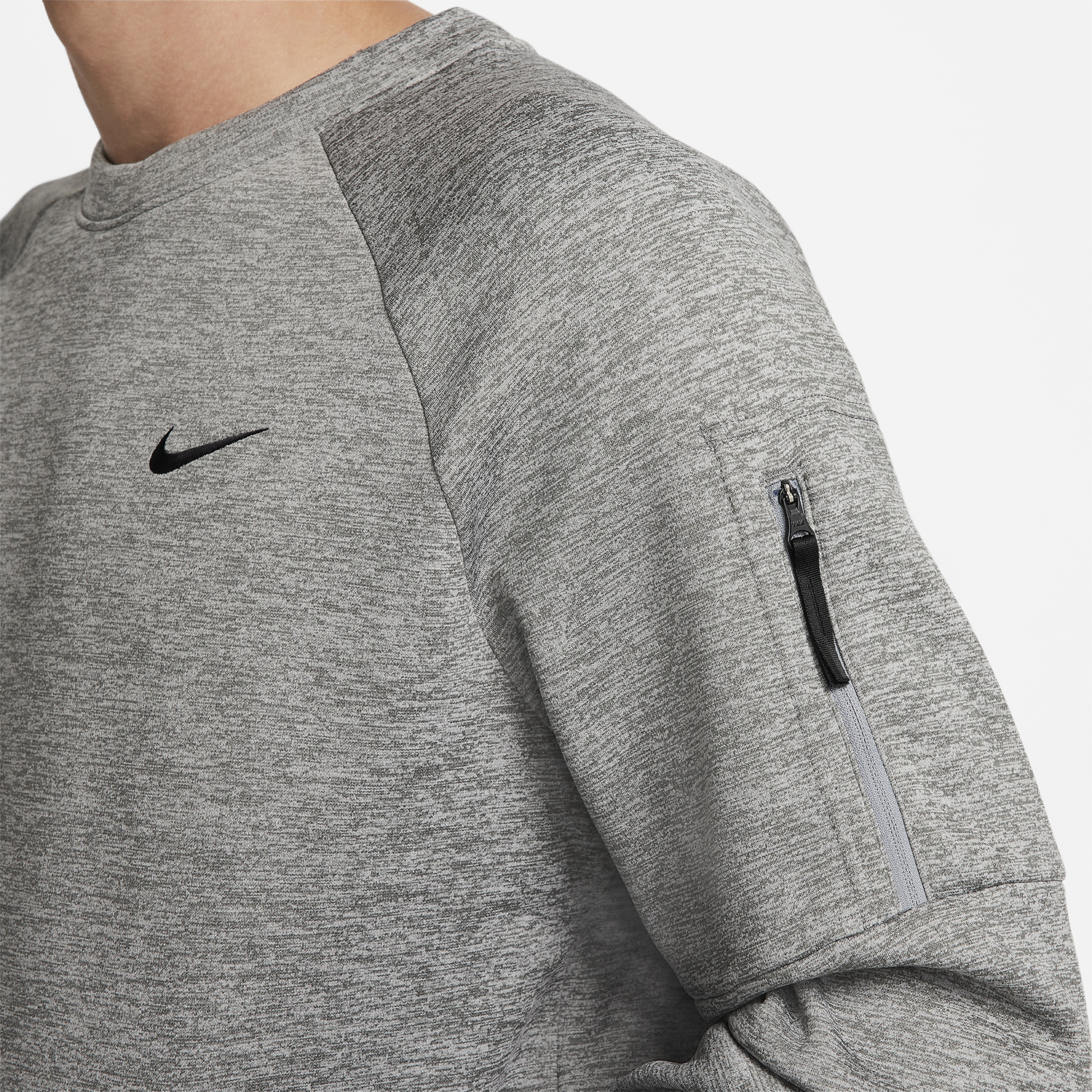 Nike Therma-FIT Crew Maglia Dark Grey Heather/Heather/Black