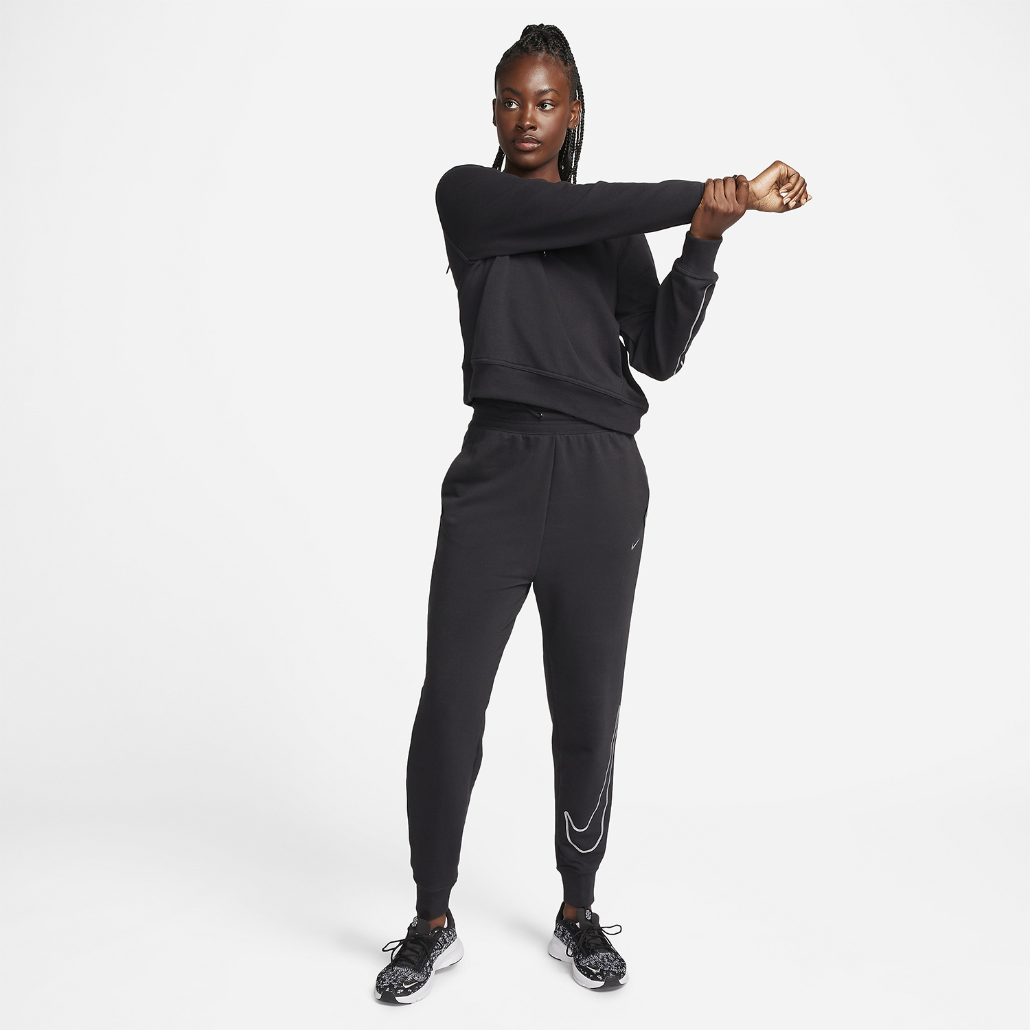 Nike Dri-FIT One Pantaloni Black/Metallic Silver
