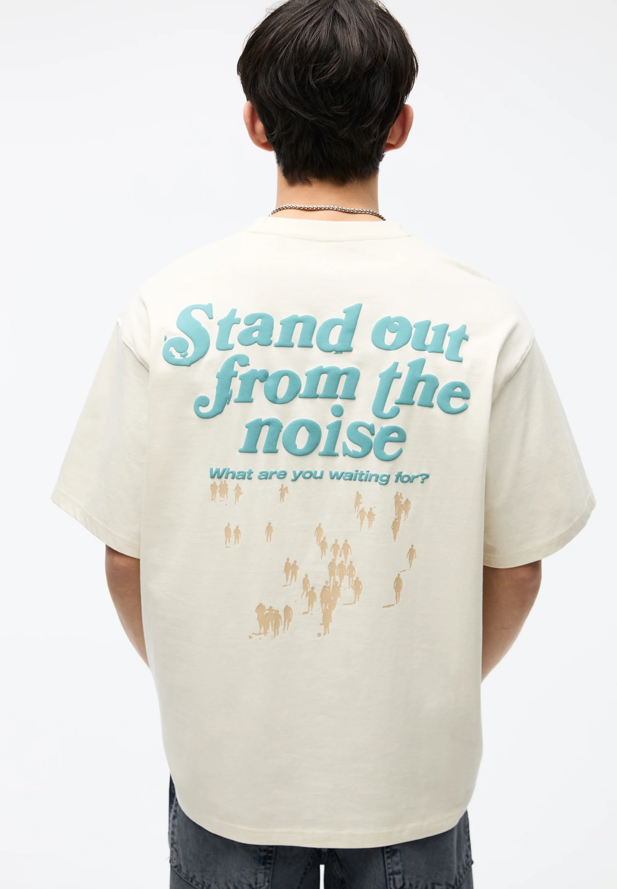 PULL&BEAR SHORT SLEEVE STWD WITH SLOGANS- T-shirt con stampa