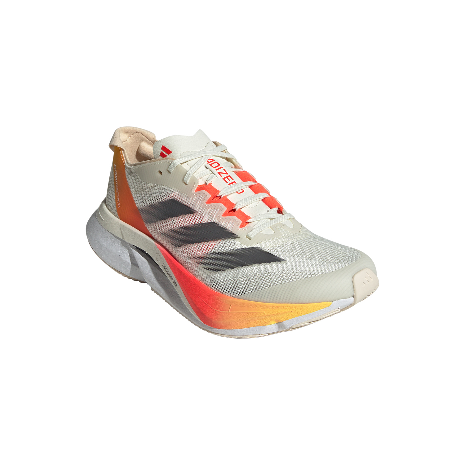 adidas adizero Boston 12 Ivory/Iron Metallic/Solar Red