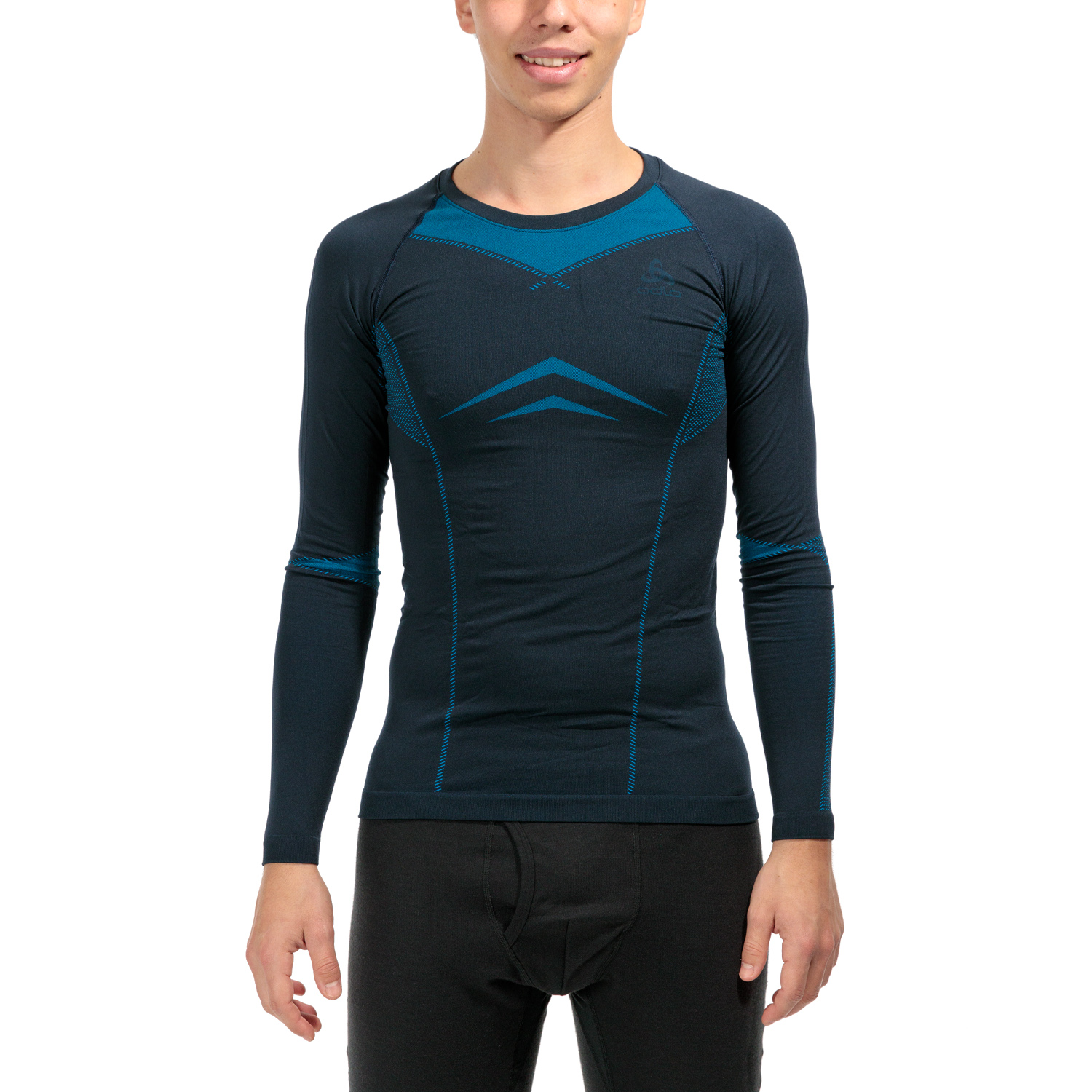 Odlo Performance Evolution Warm Maglia Intima Dark Sapphire/Blue Jewel