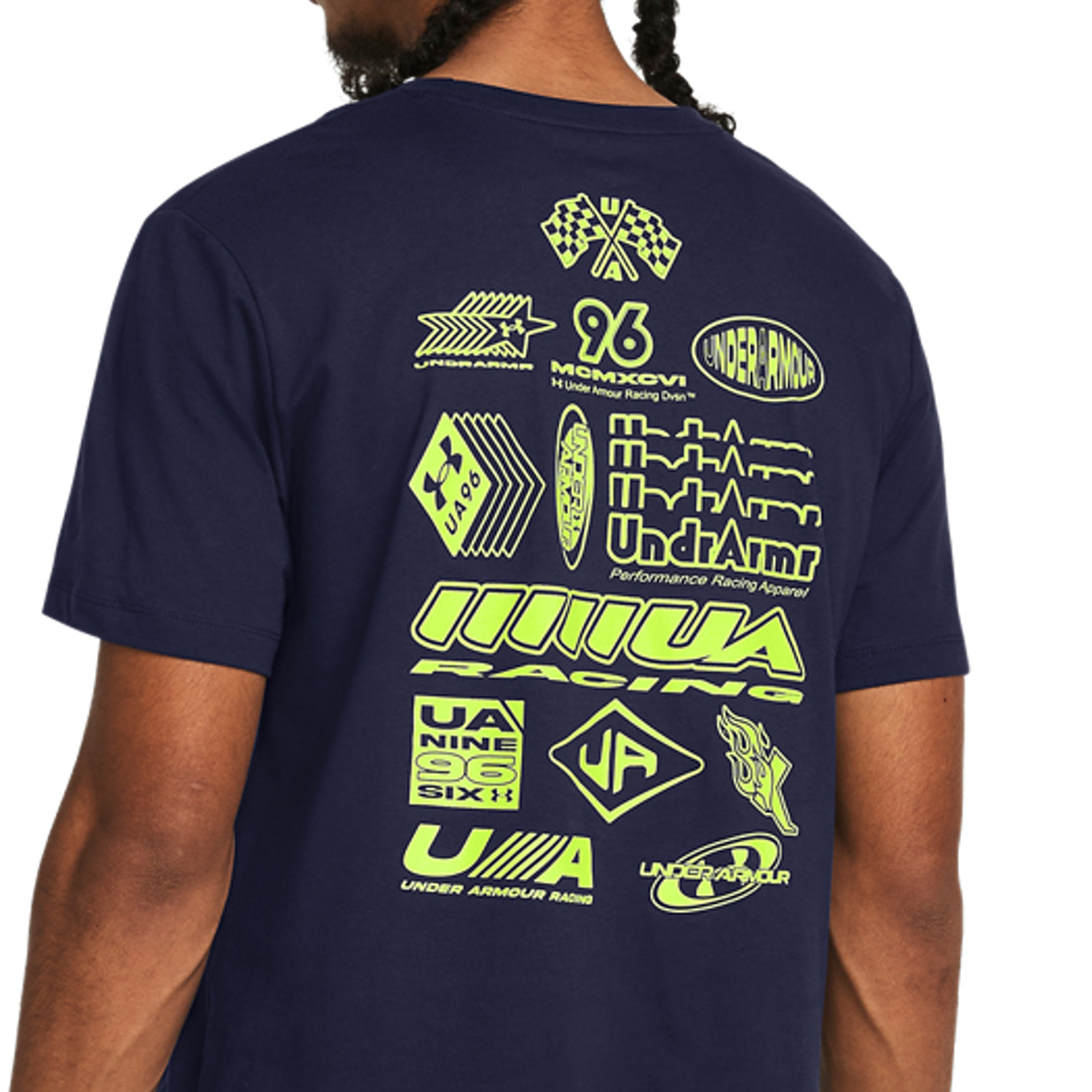 Under Armour Run Everywhere Wreath Maglietta Midnight Navy/High Vis Yellow