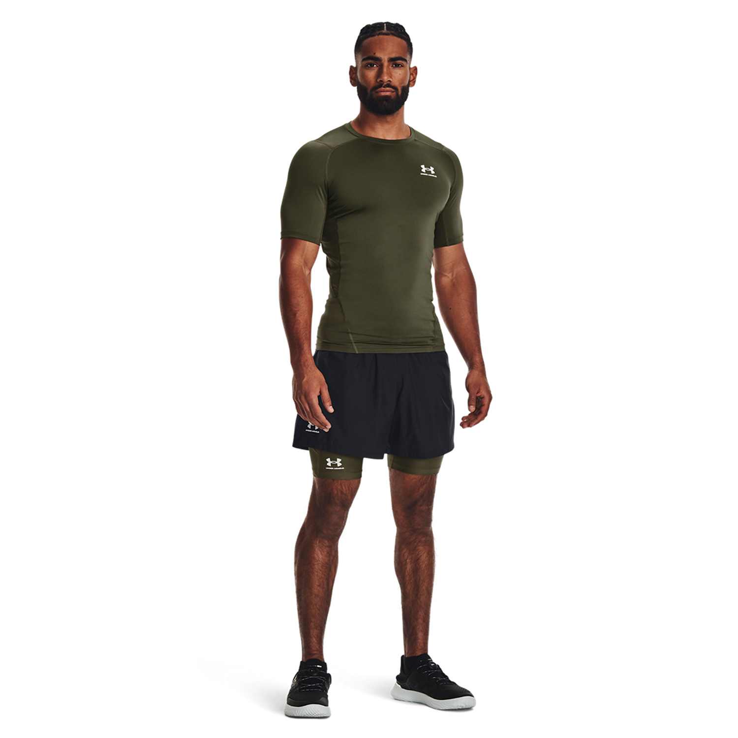 Under Armour HeatGear Compression Logo Maglietta Marine Od Green/Black