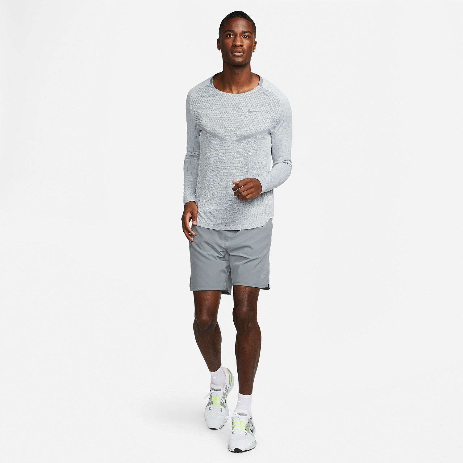 Nike Challenger 2 in 1 7in Pantaloncini Smoke Grey/Dark Smoke Grey/Reflective Silver
