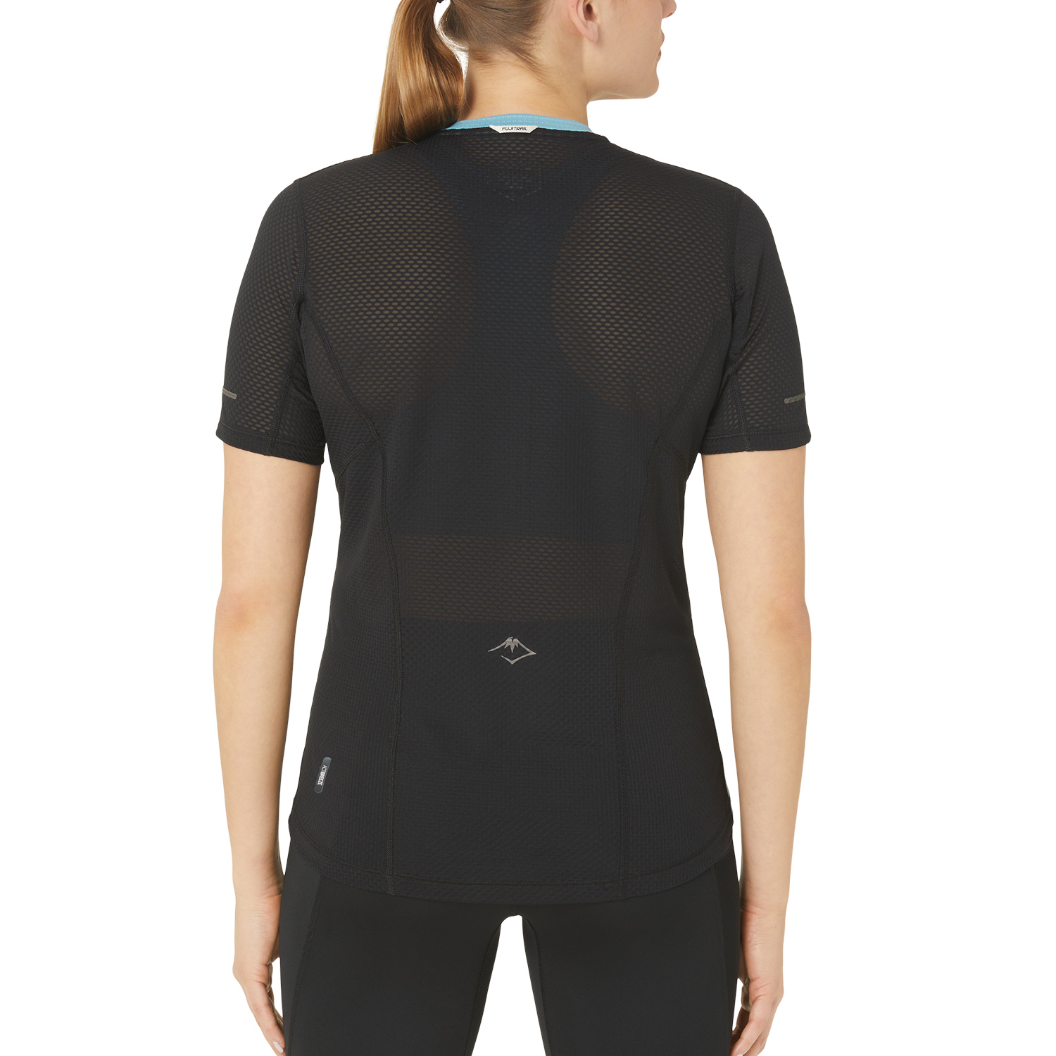 Asics Fujitrail Logo Maglietta Performance Black/Gris Blue