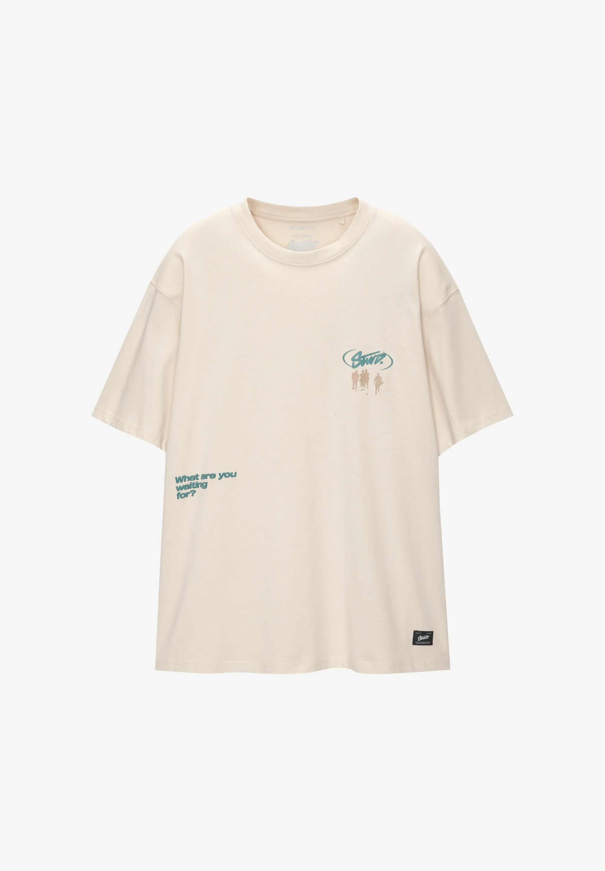 PULL&BEAR SHORT SLEEVE STWD WITH SLOGANS- T-shirt con stampa