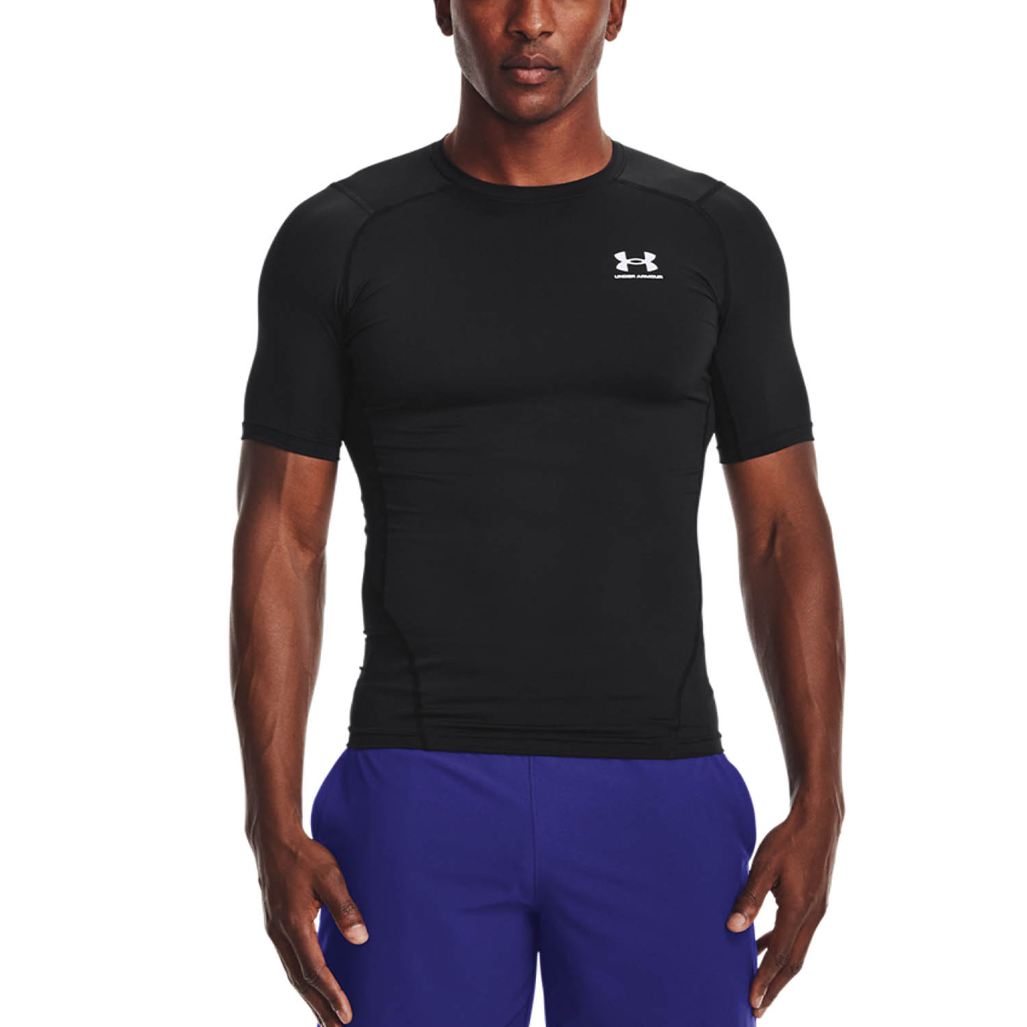 Under Armour HeatGear Compression Logo Maglietta Black/White