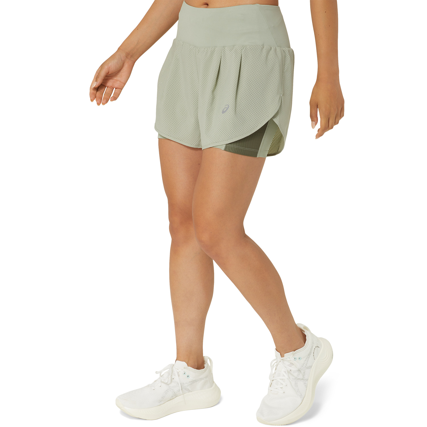 Asics Road 2 in 1 3.5in Pantaloncini Olive Grey/Olive Grey