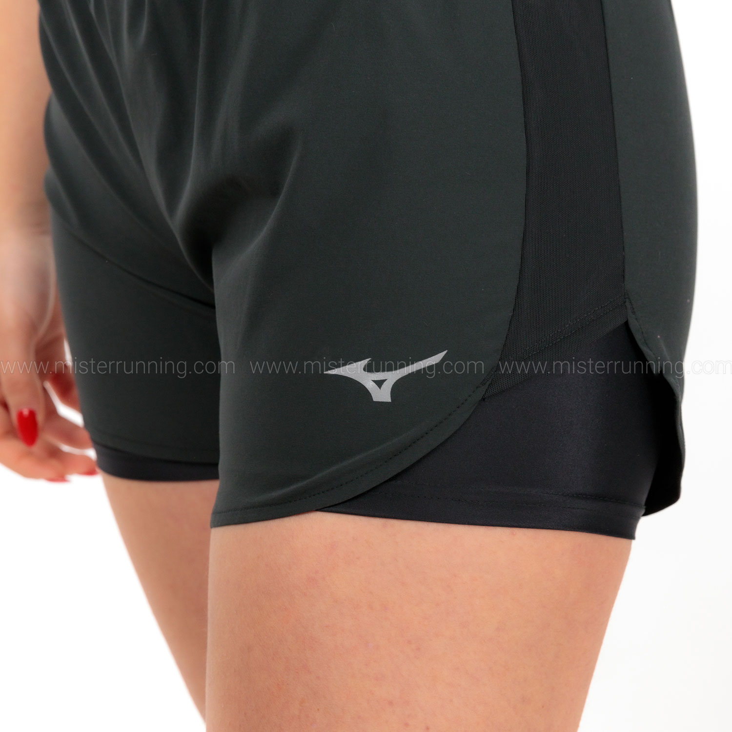 Mizuno Classic Logo 2 in 1 4.5in Pantaloncini Black
