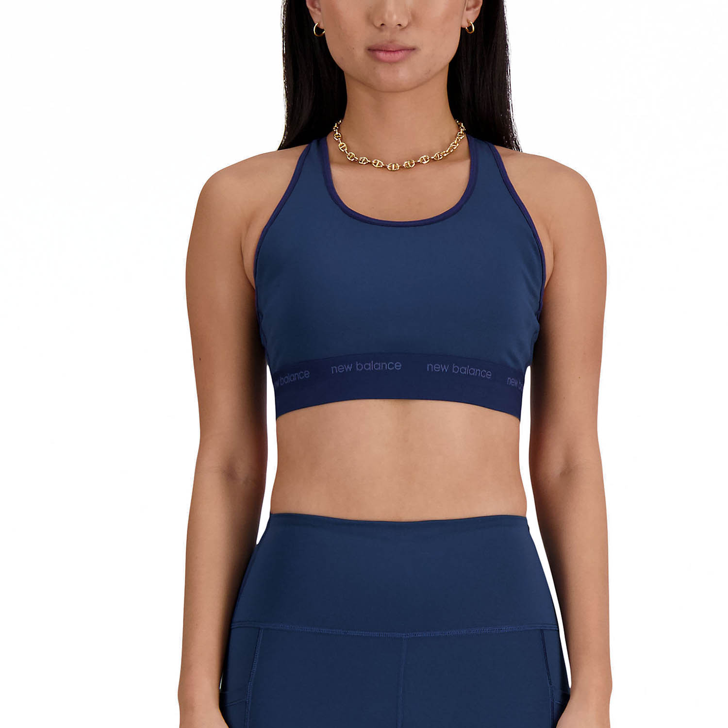 New Balance Sleek Pace Reggiseno Sportivo NB Navy