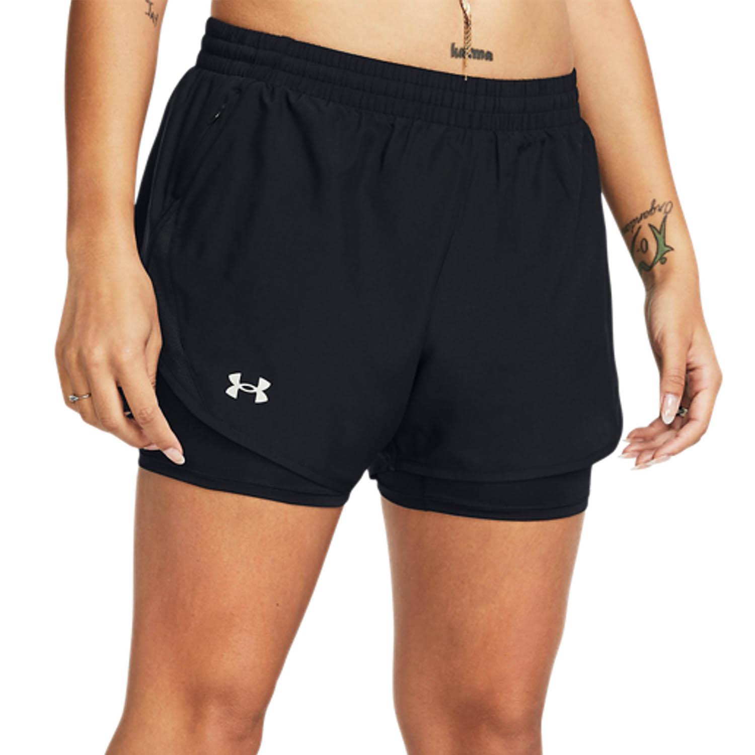 Under Armour Fly By 2 in 1 4in Pantaloncini Black/Reflective