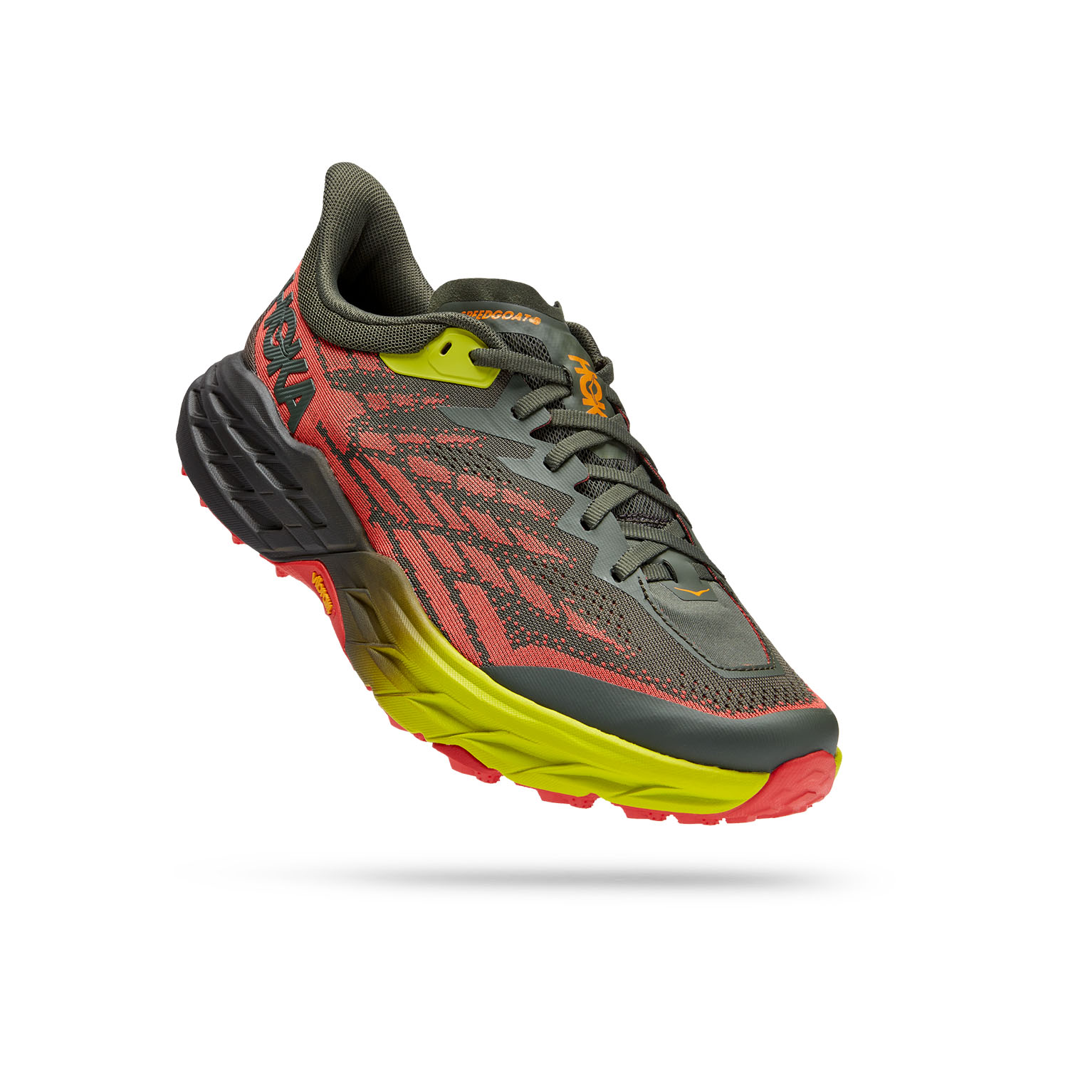 Hoka Speedgoat 5 Wide Thyme/Fiesta