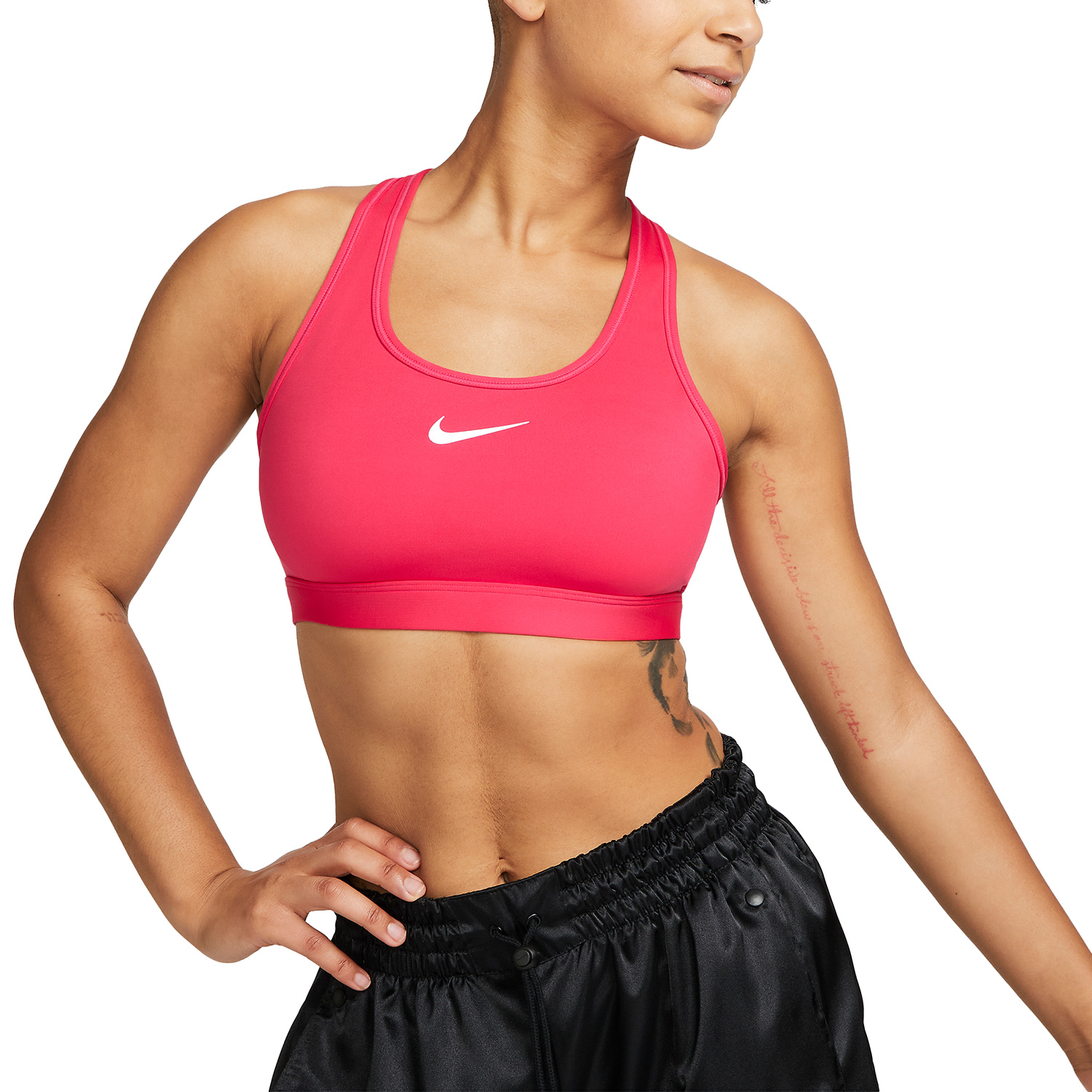 Nike Swoosh Dri-FIT Reggiseno Sportivo Lt Fusion Red/White