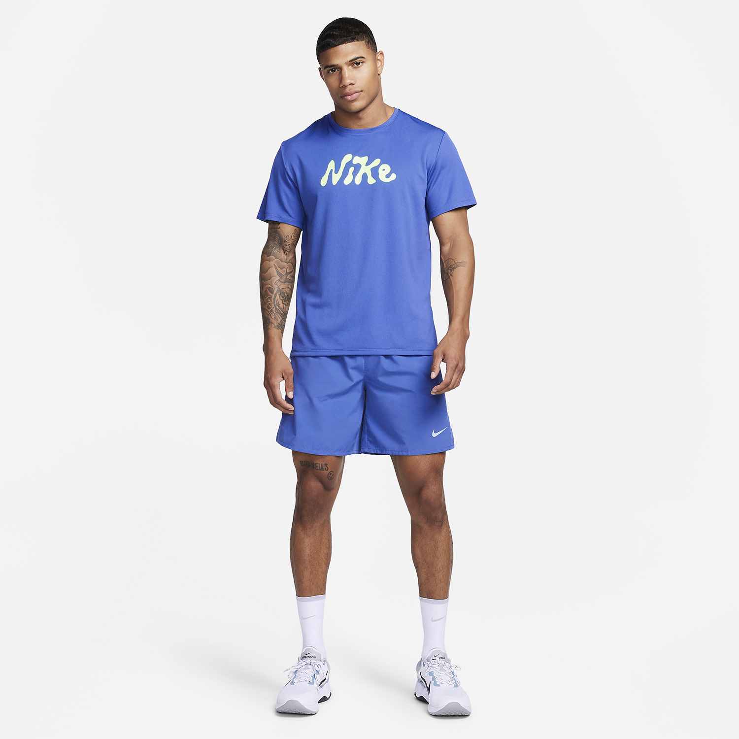 Nike Dri-FIT UV Miler Studio 72 Maglietta Diffused Blue/Lime Blast