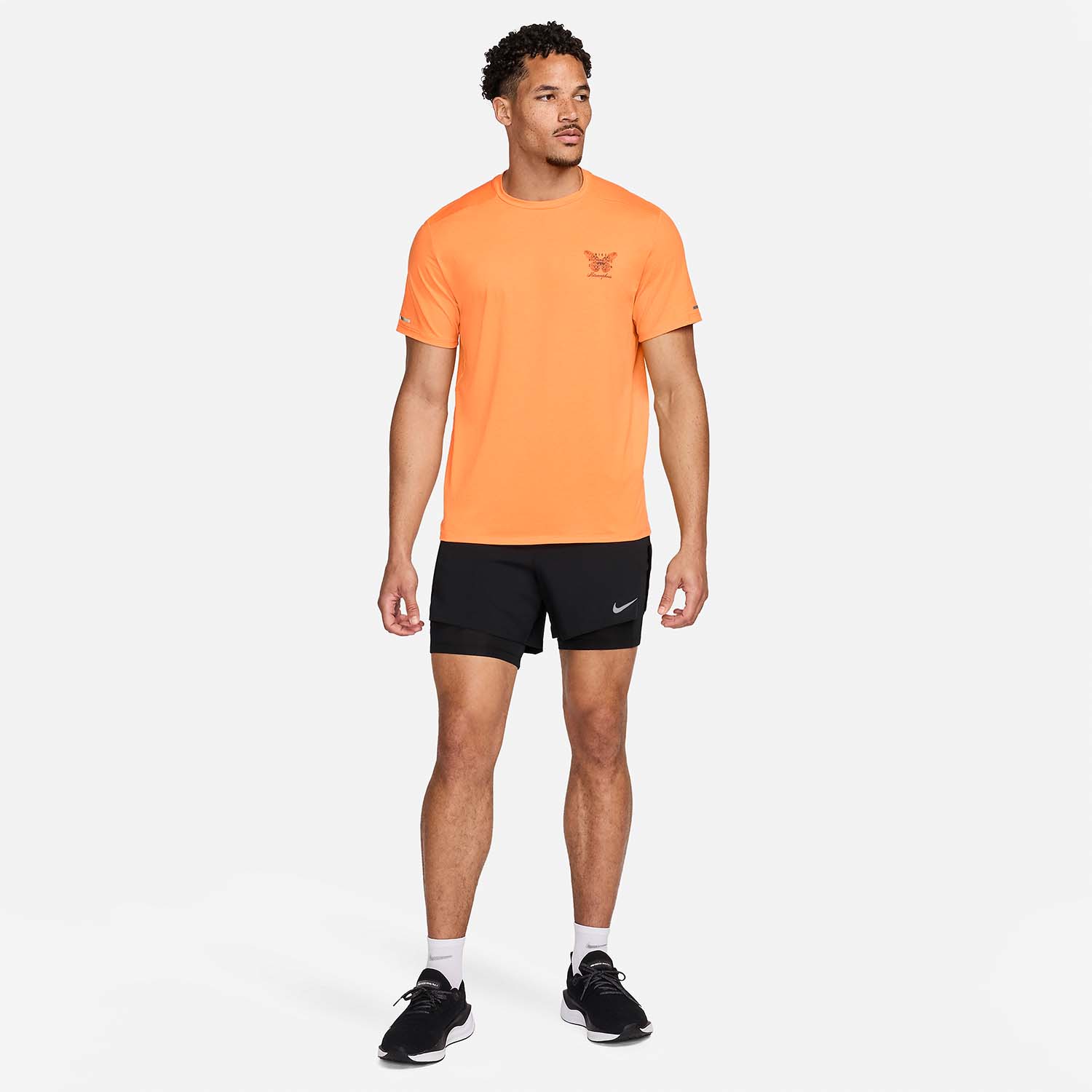 Nike Dri-FIT Rise Logo Maglietta Bright Mandarin/Barely Grape/Black