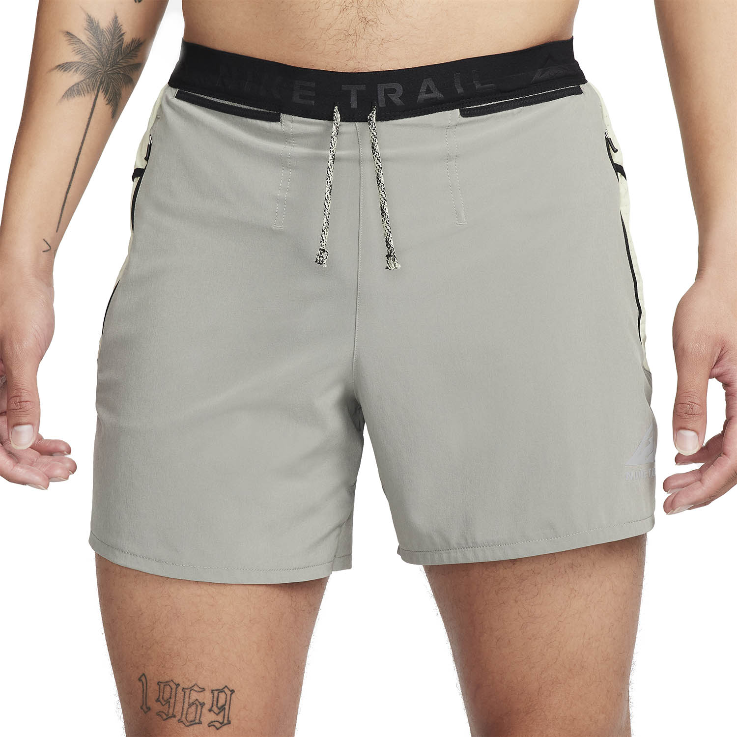 Nike Dri-FIT Second Sunrise 5in Pantaloncini Dark Stucco/Olive Aura/Summit White