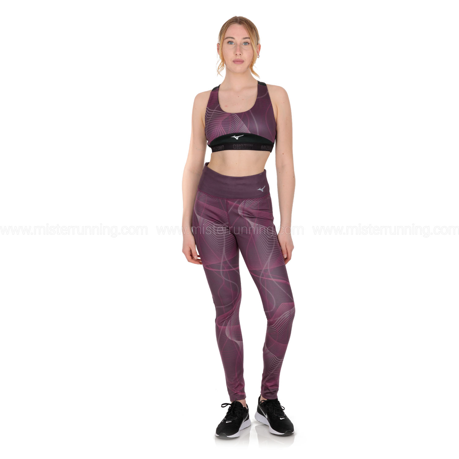 Mizuno Printed Tights Grape Wine