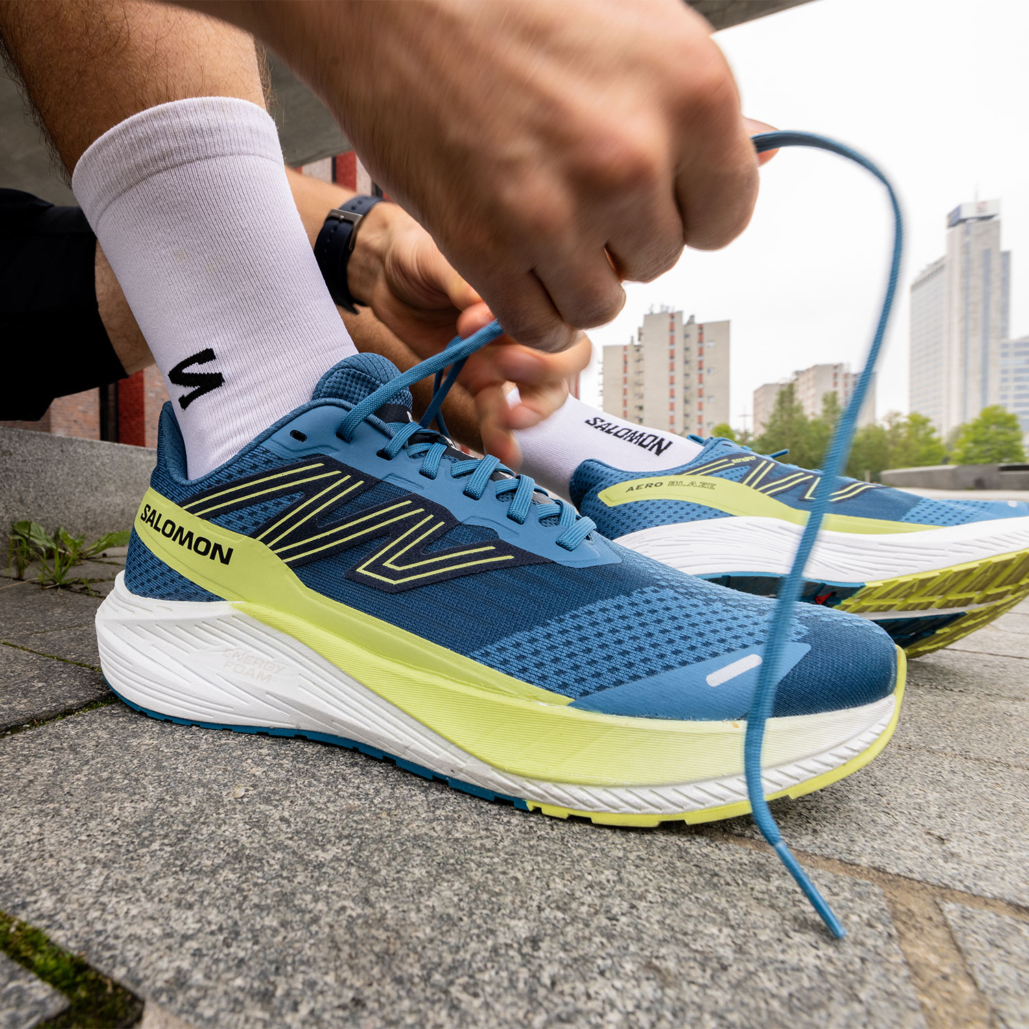Salomon Aero Blaze Blue Ashes/Sunny Lime/Dark Sapphire