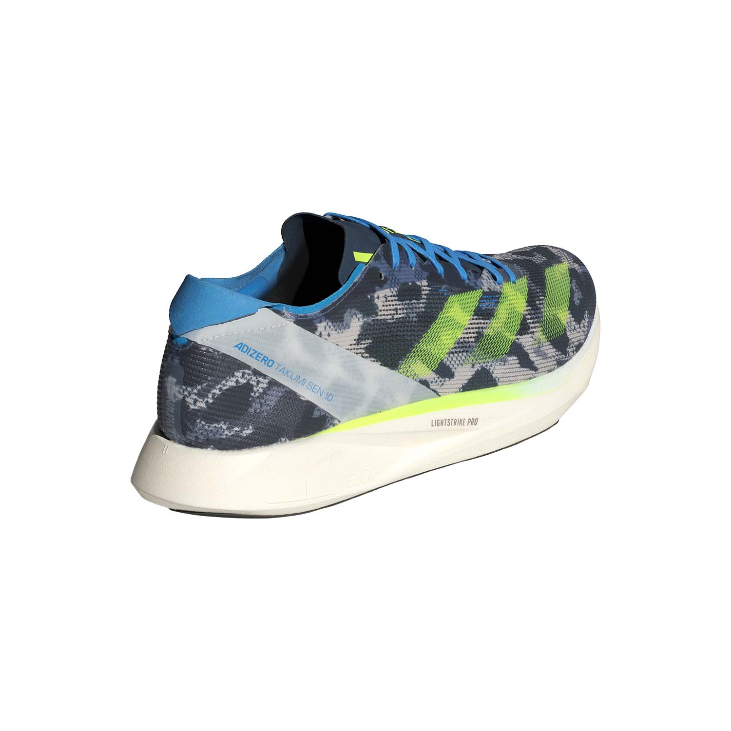 adidas Adizero Takumi Sen 10 Crystal White/Lucid Lemon/Blue Burst
