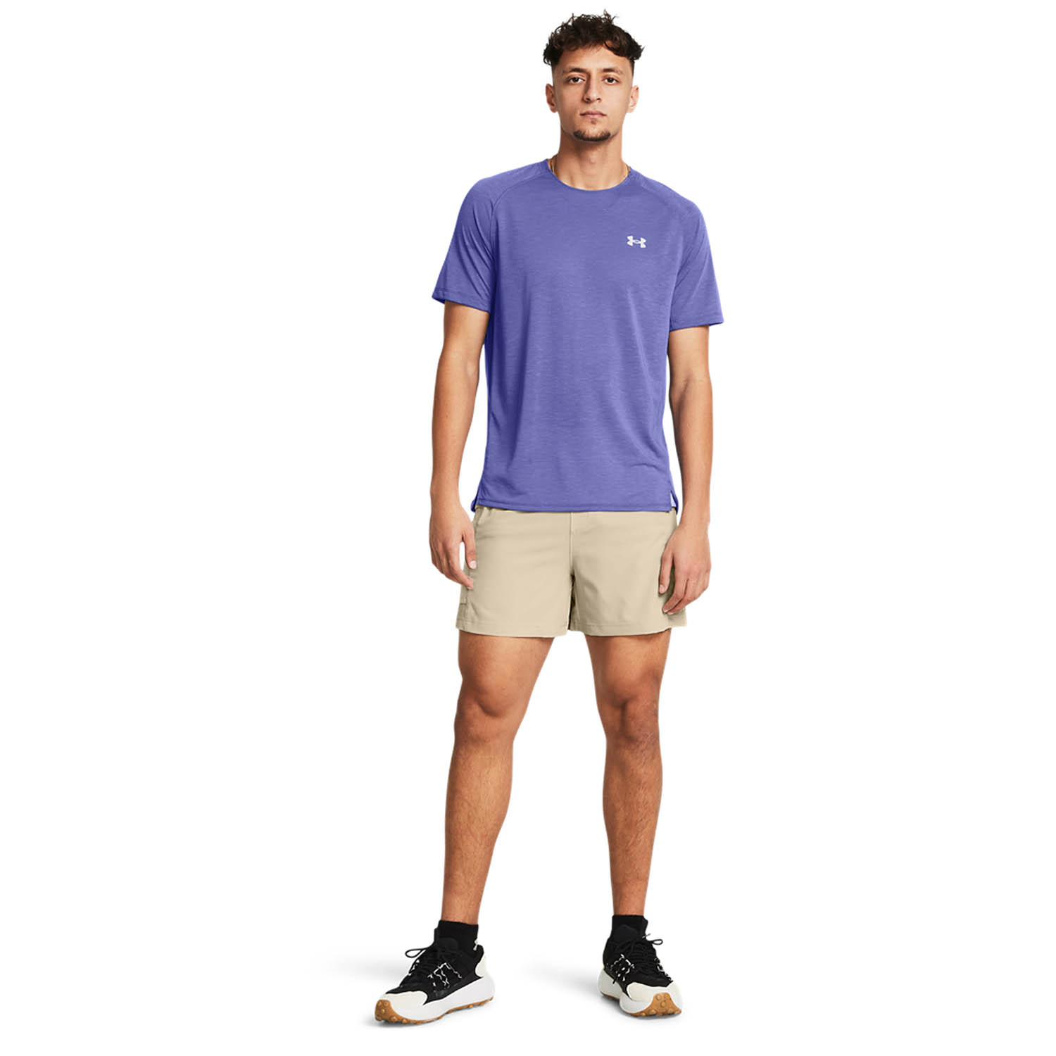 Under Armour Launch Logo 5in Pantaloncini Khaki Base/Silt/Reflective