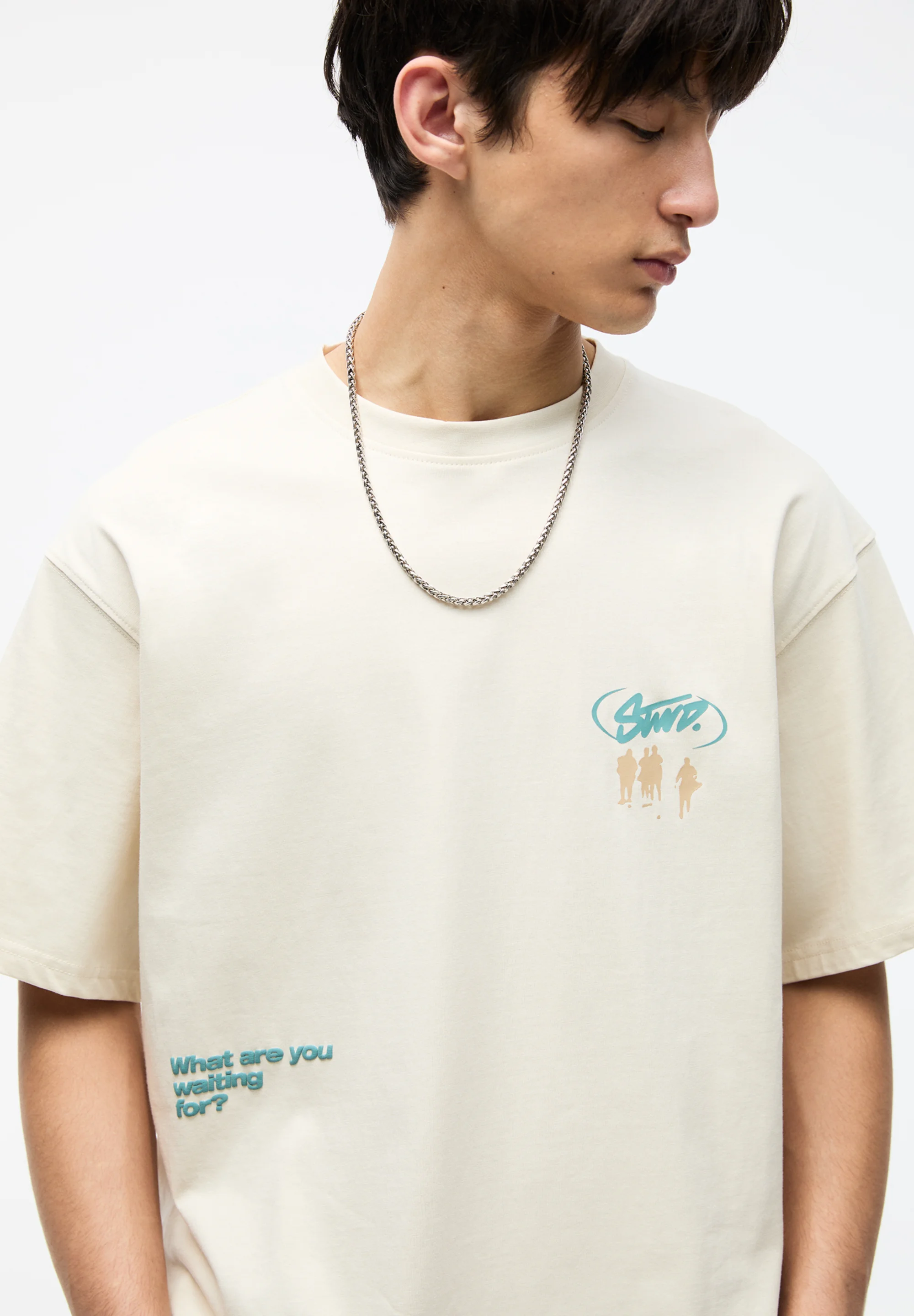 PULL&BEAR SHORT SLEEVE STWD WITH SLOGANS- T-shirt con stampa