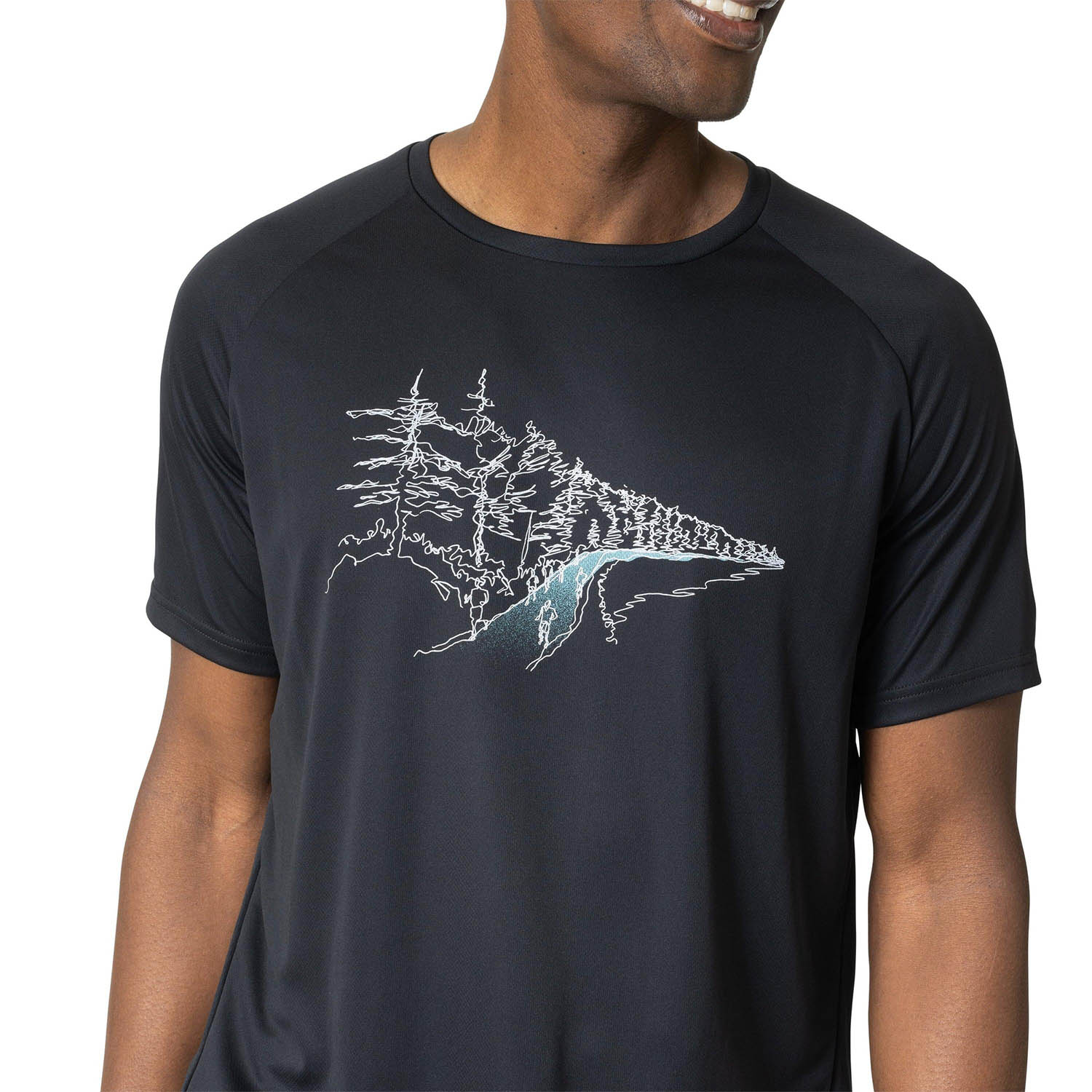 Odlo Crew Essential Print Maglietta Black